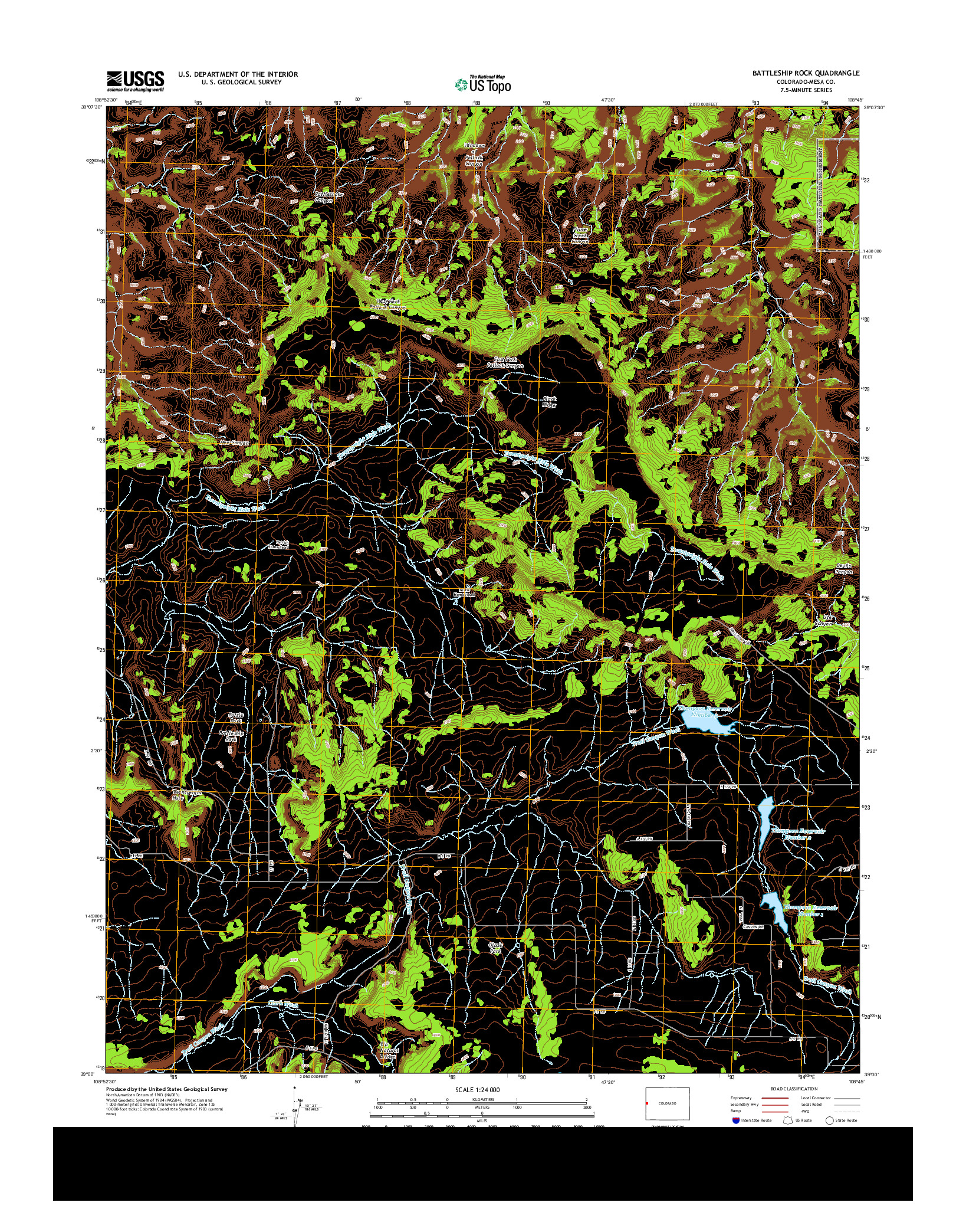 USGS US TOPO 7.5-MINUTE MAP FOR BATTLESHIP ROCK, CO 2013