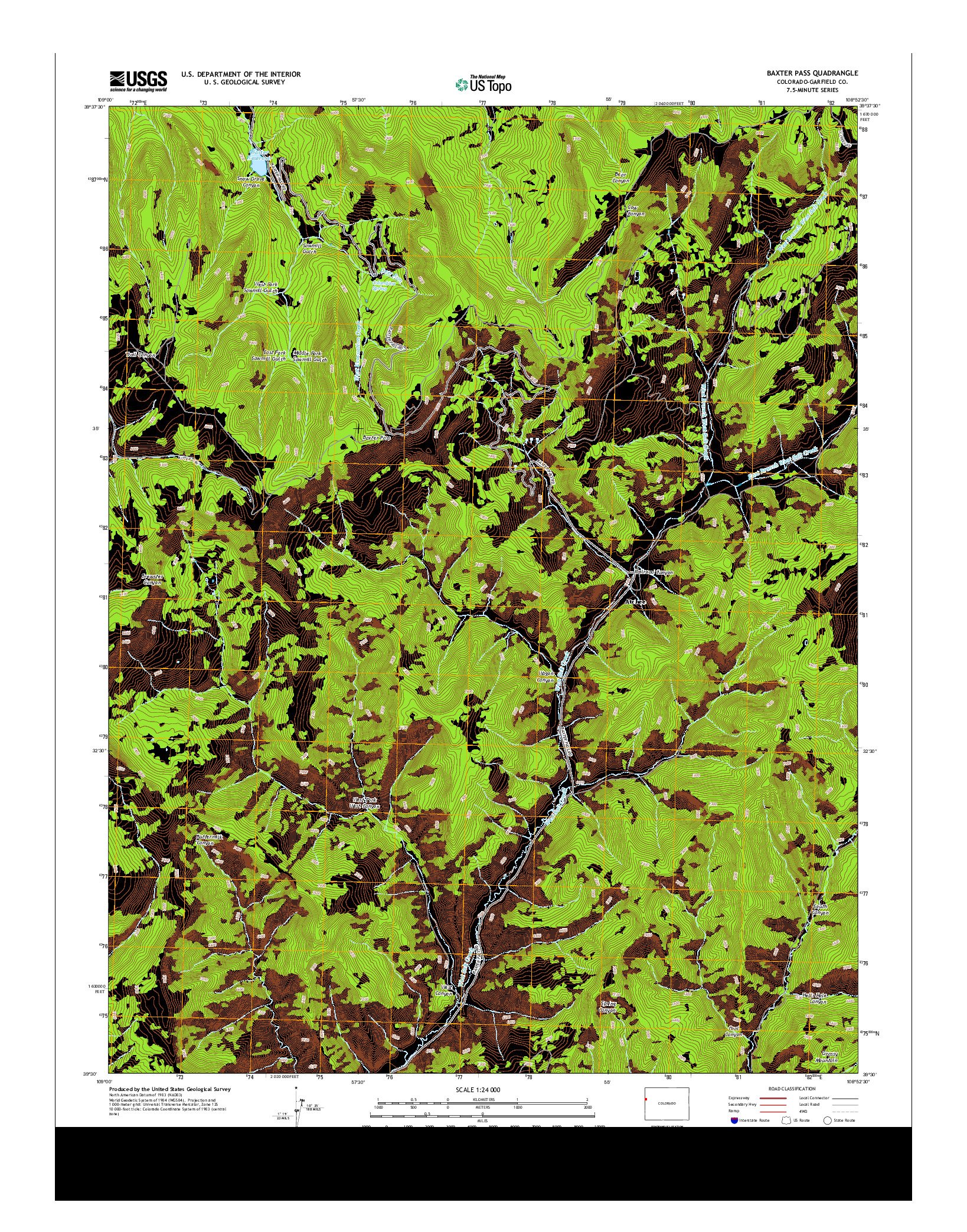 USGS US TOPO 7.5-MINUTE MAP FOR BAXTER PASS, CO 2013