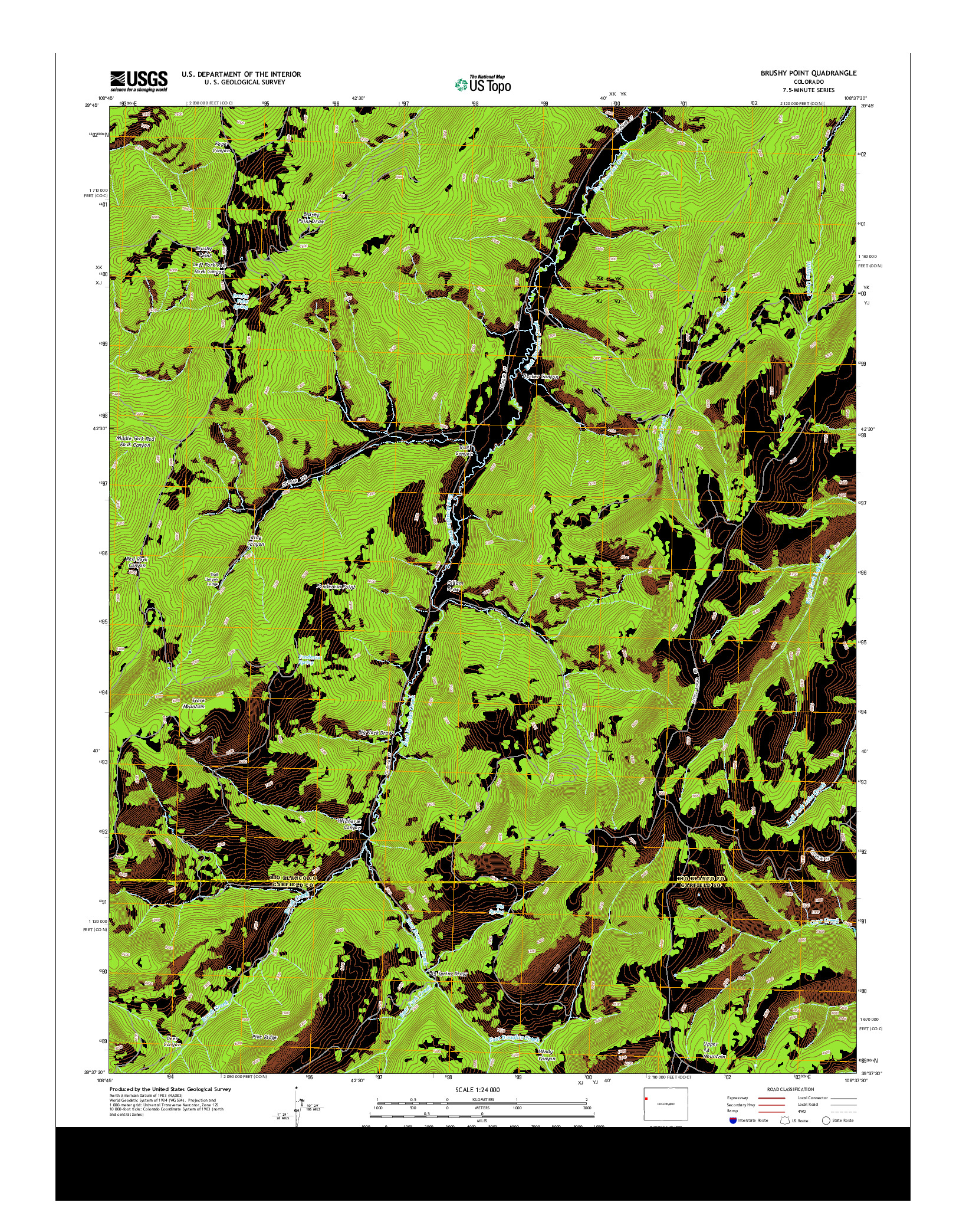 USGS US TOPO 7.5-MINUTE MAP FOR BRUSHY POINT, CO 2013