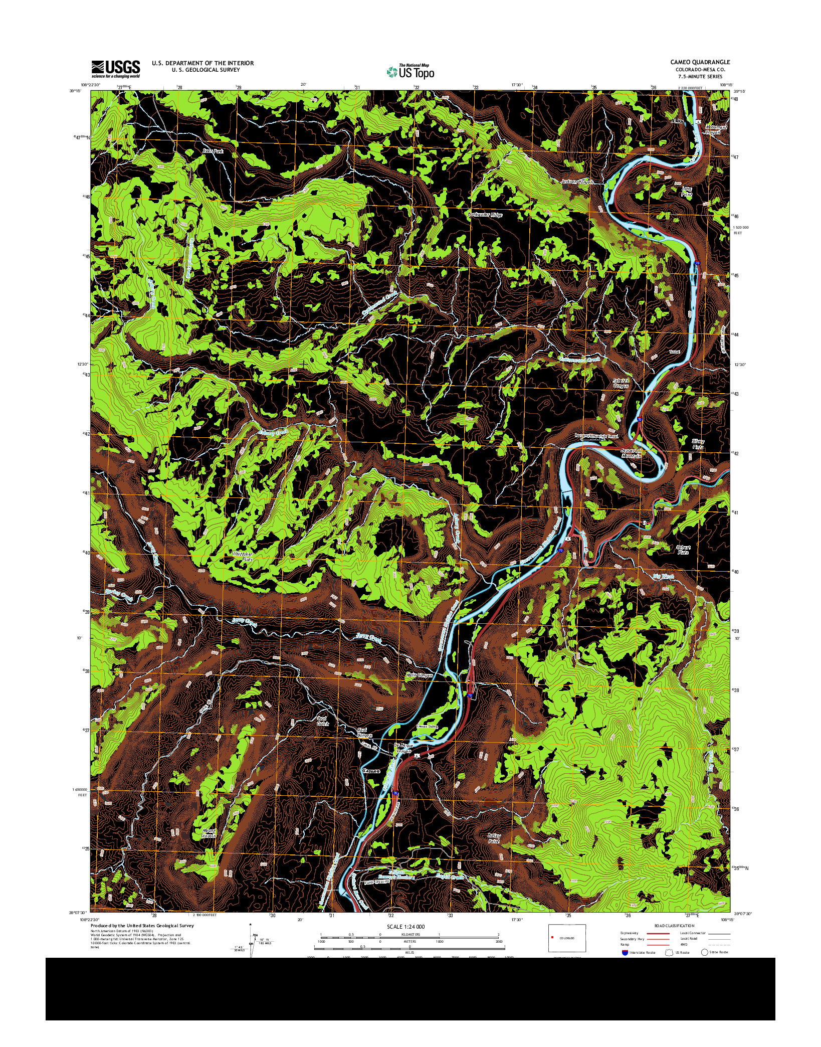 USGS US TOPO 7.5-MINUTE MAP FOR CAMEO, CO 2013