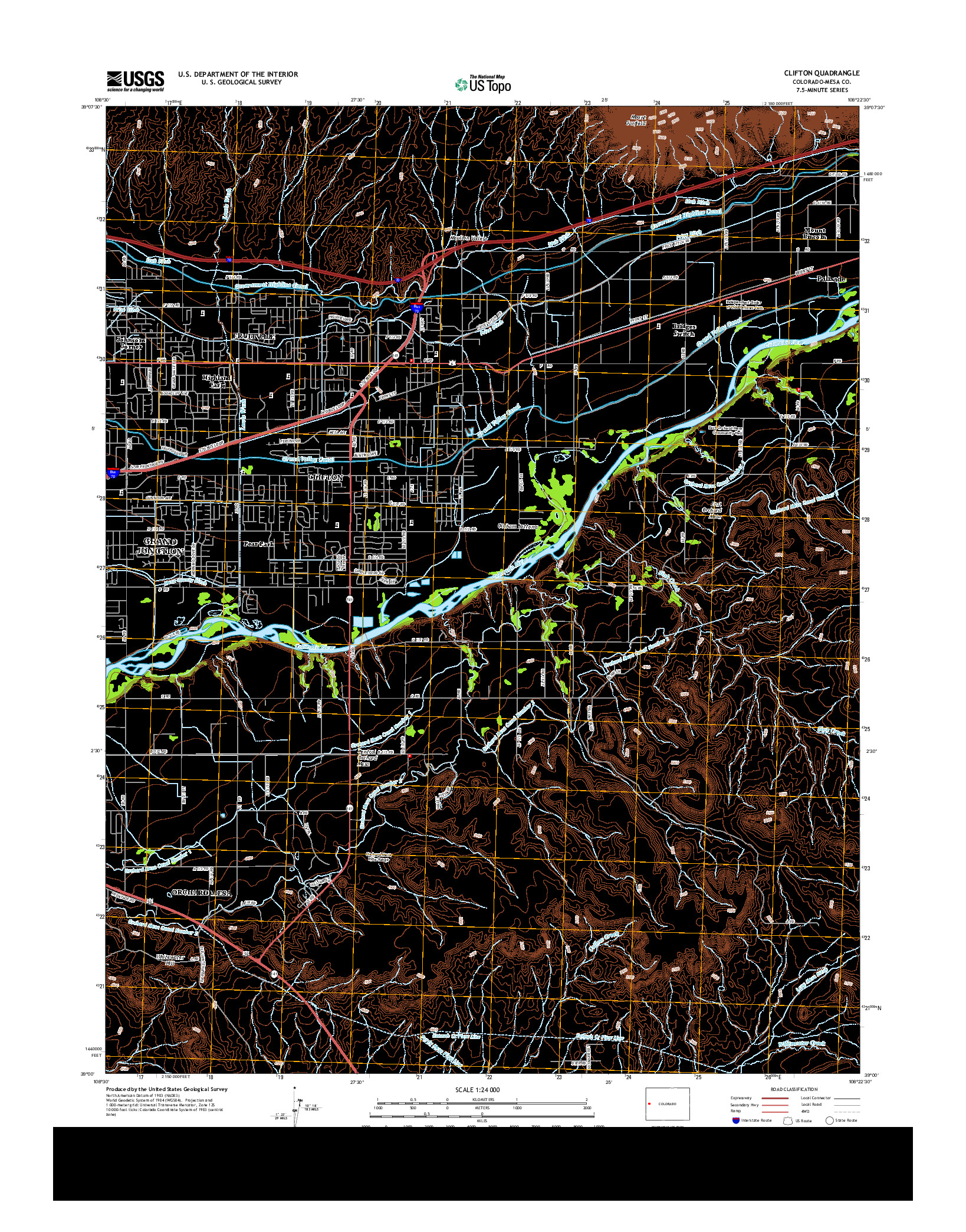 USGS US TOPO 7.5-MINUTE MAP FOR CLIFTON, CO 2013