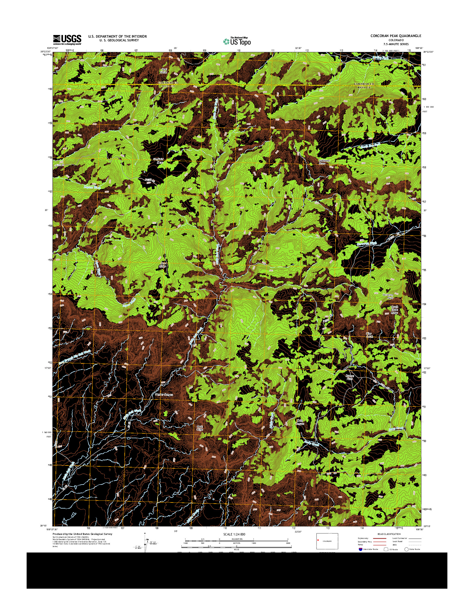 USGS US TOPO 7.5-MINUTE MAP FOR CORCORAN PEAK, CO 2013