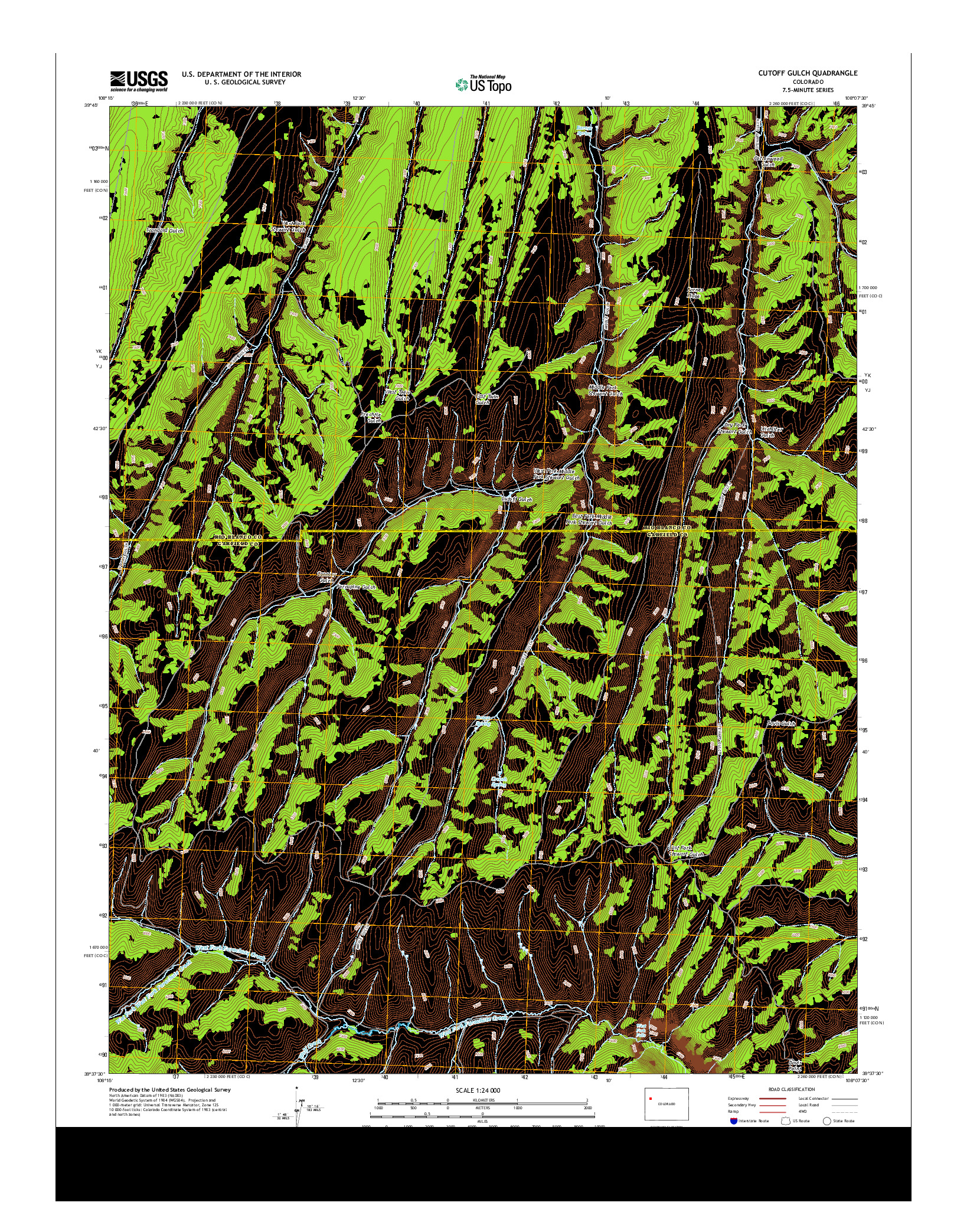 USGS US TOPO 7.5-MINUTE MAP FOR CUTOFF GULCH, CO 2013