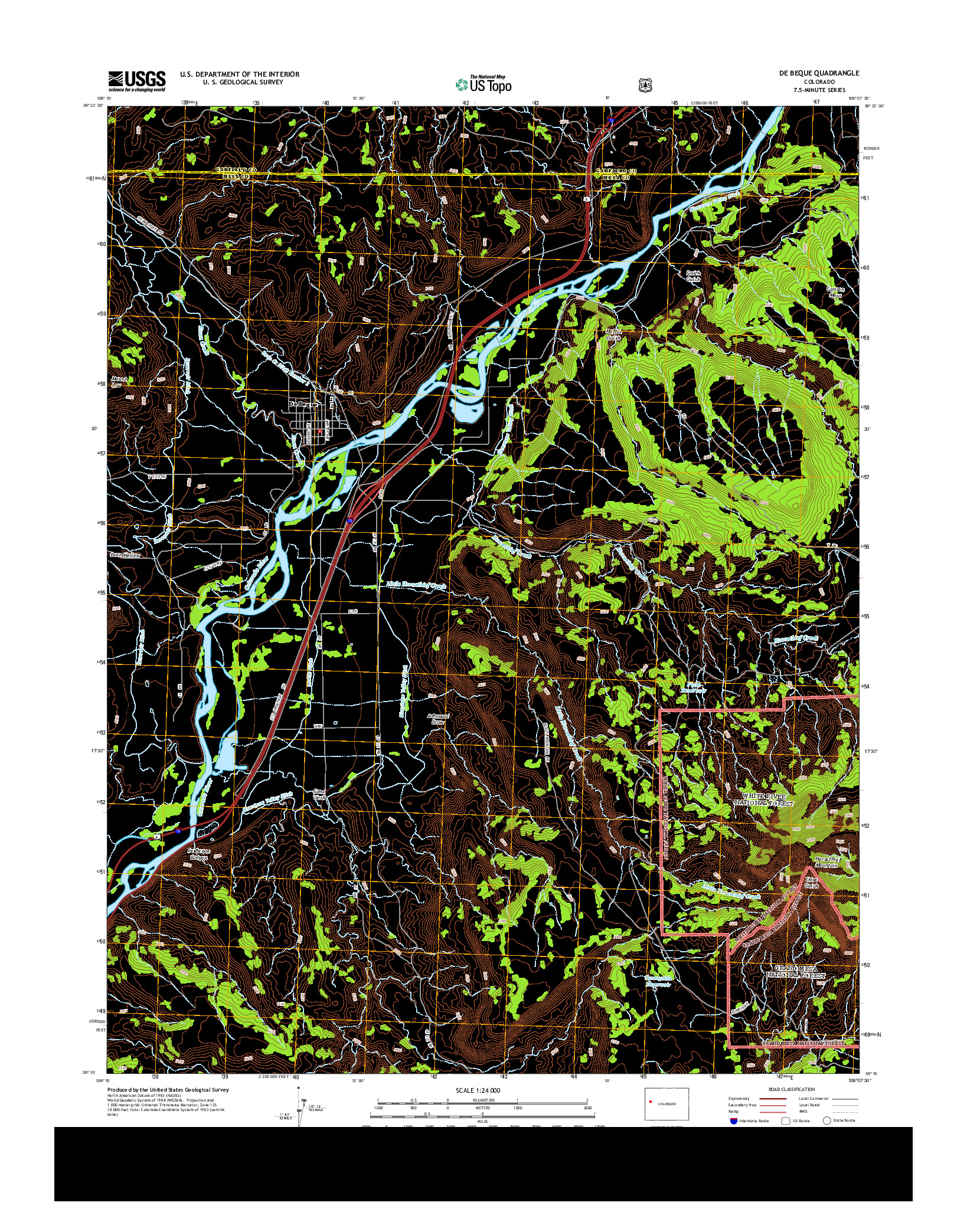 USGS US TOPO 7.5-MINUTE MAP FOR DE BEQUE, CO 2013