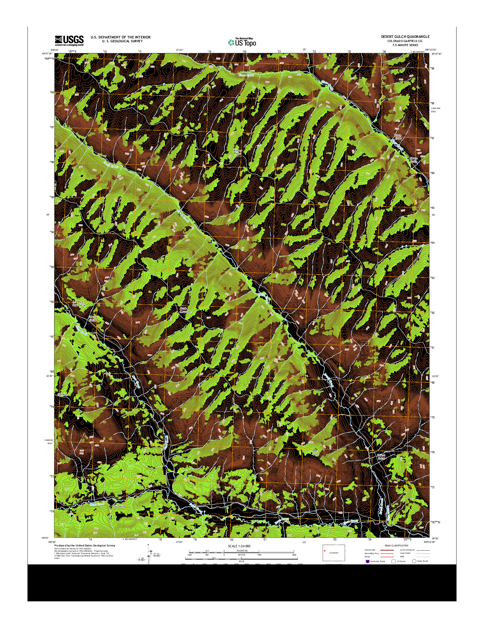 USGS US TOPO 7.5-MINUTE MAP FOR DESERT GULCH, CO 2013