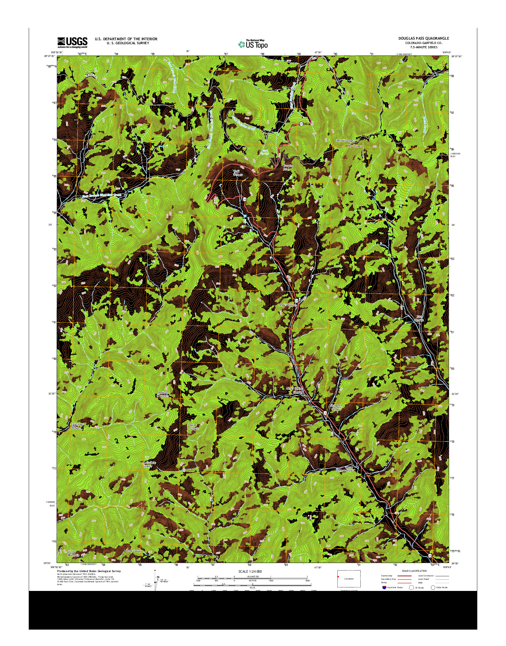 USGS US TOPO 7.5-MINUTE MAP FOR DOUGLAS PASS, CO 2013