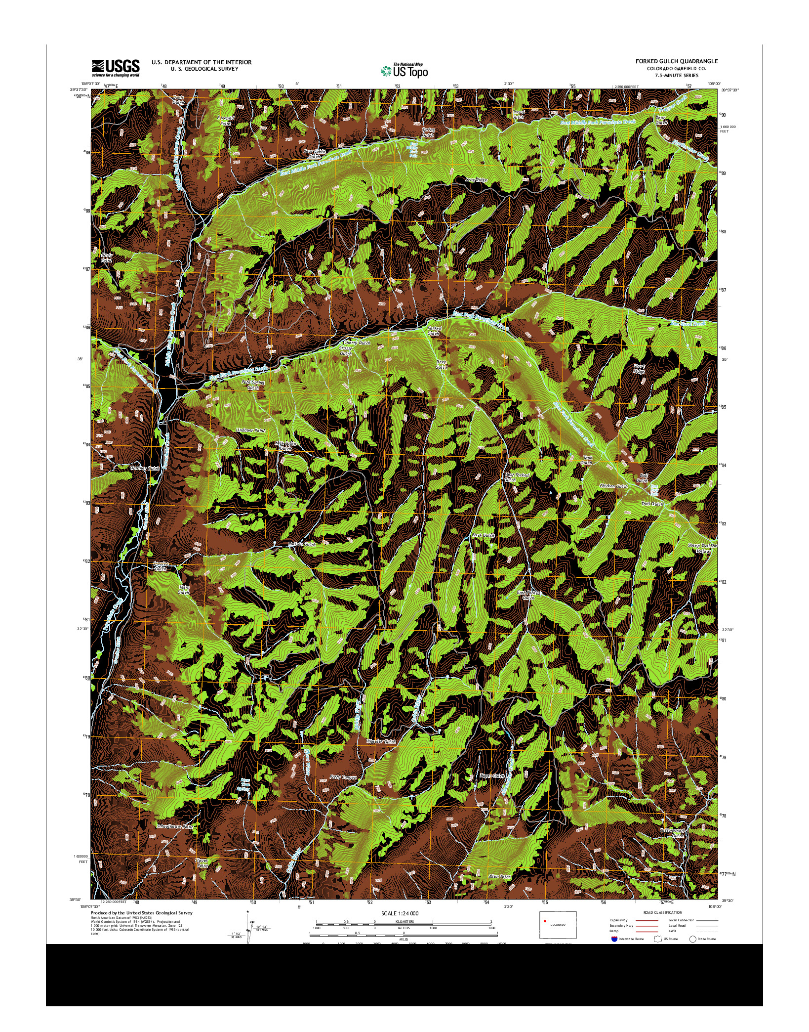 USGS US TOPO 7.5-MINUTE MAP FOR FORKED GULCH, CO 2013