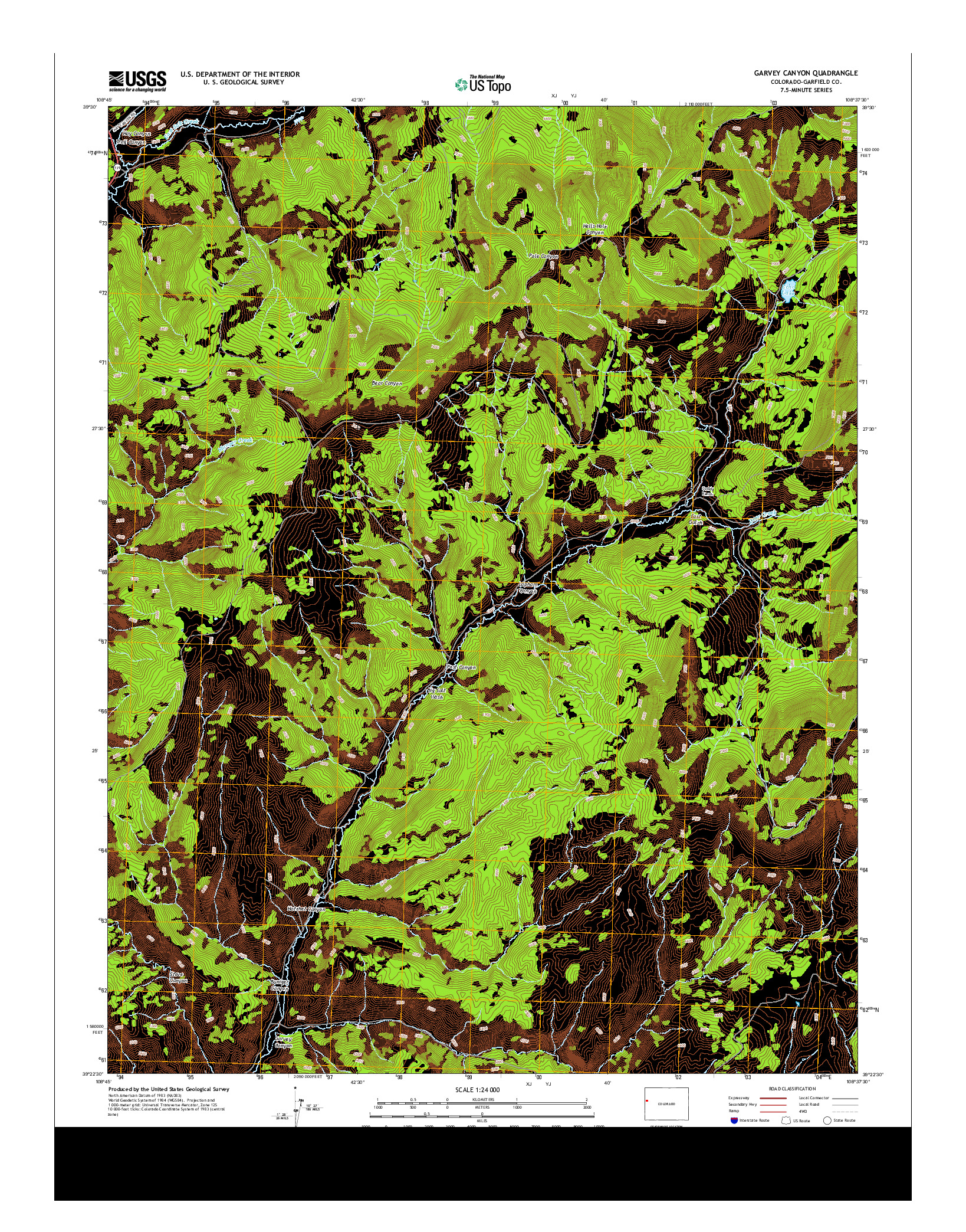 USGS US TOPO 7.5-MINUTE MAP FOR GARVEY CANYON, CO 2013