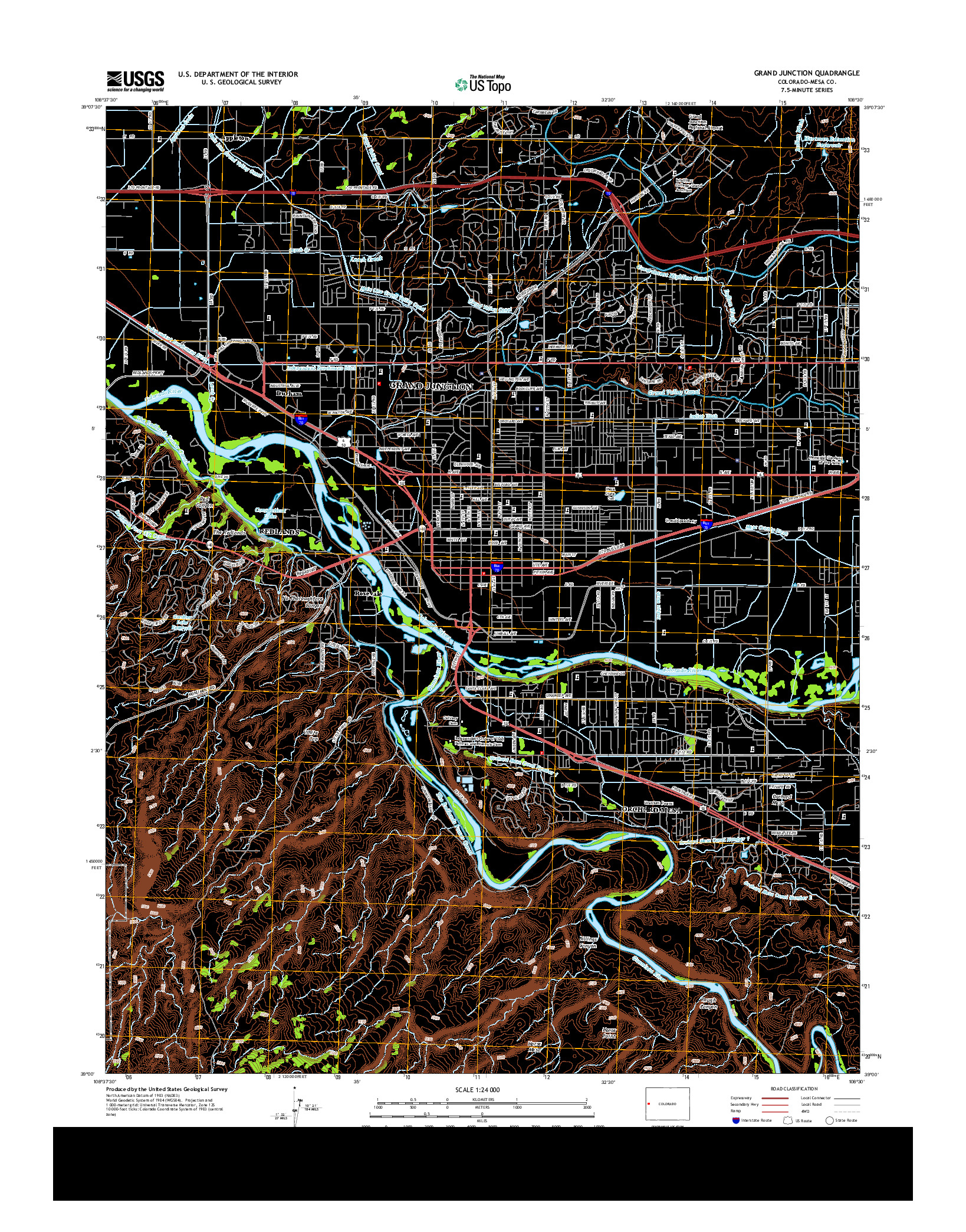 USGS US TOPO 7.5-MINUTE MAP FOR GRAND JUNCTION, CO 2013