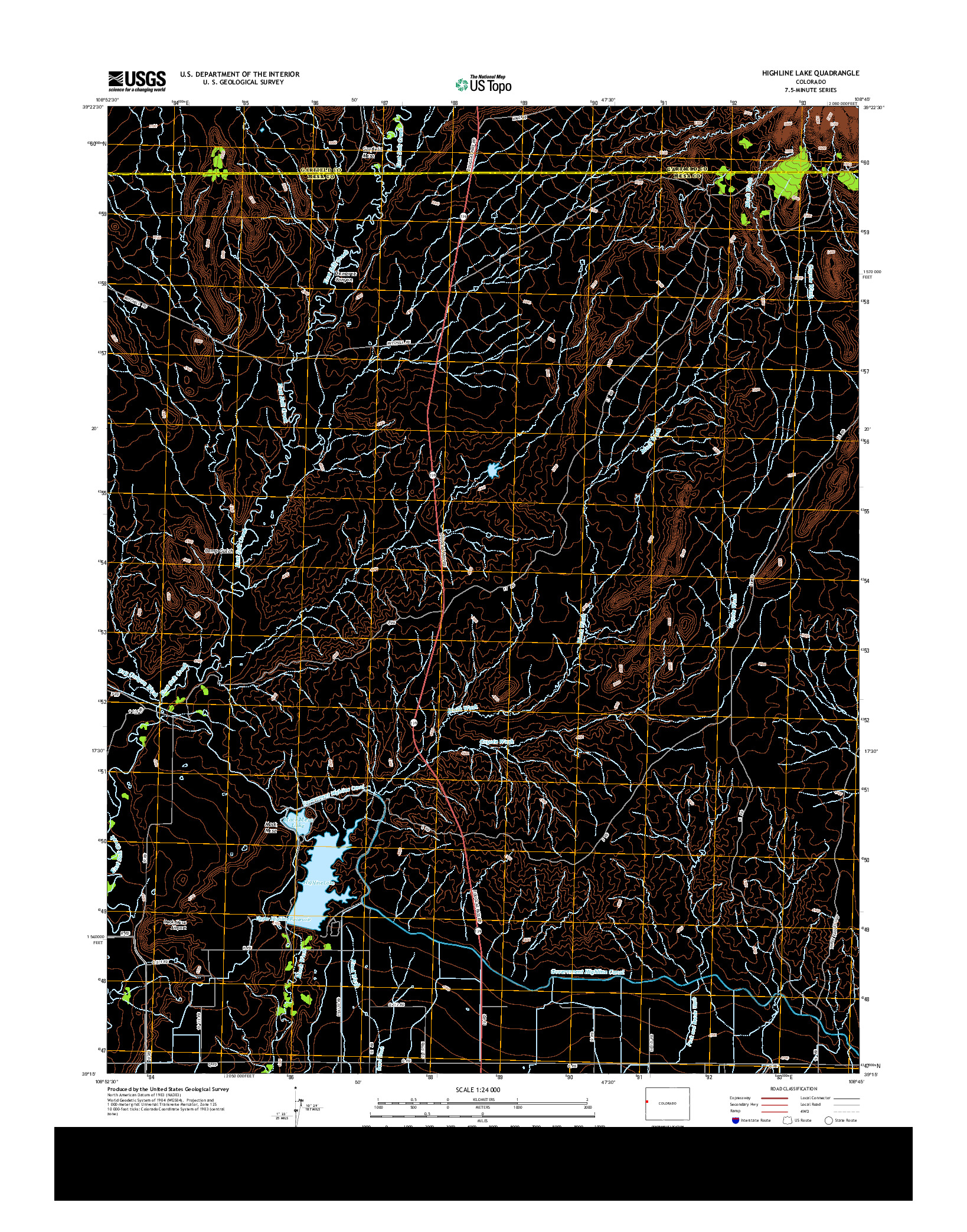 USGS US TOPO 7.5-MINUTE MAP FOR HIGHLINE LAKE, CO 2013