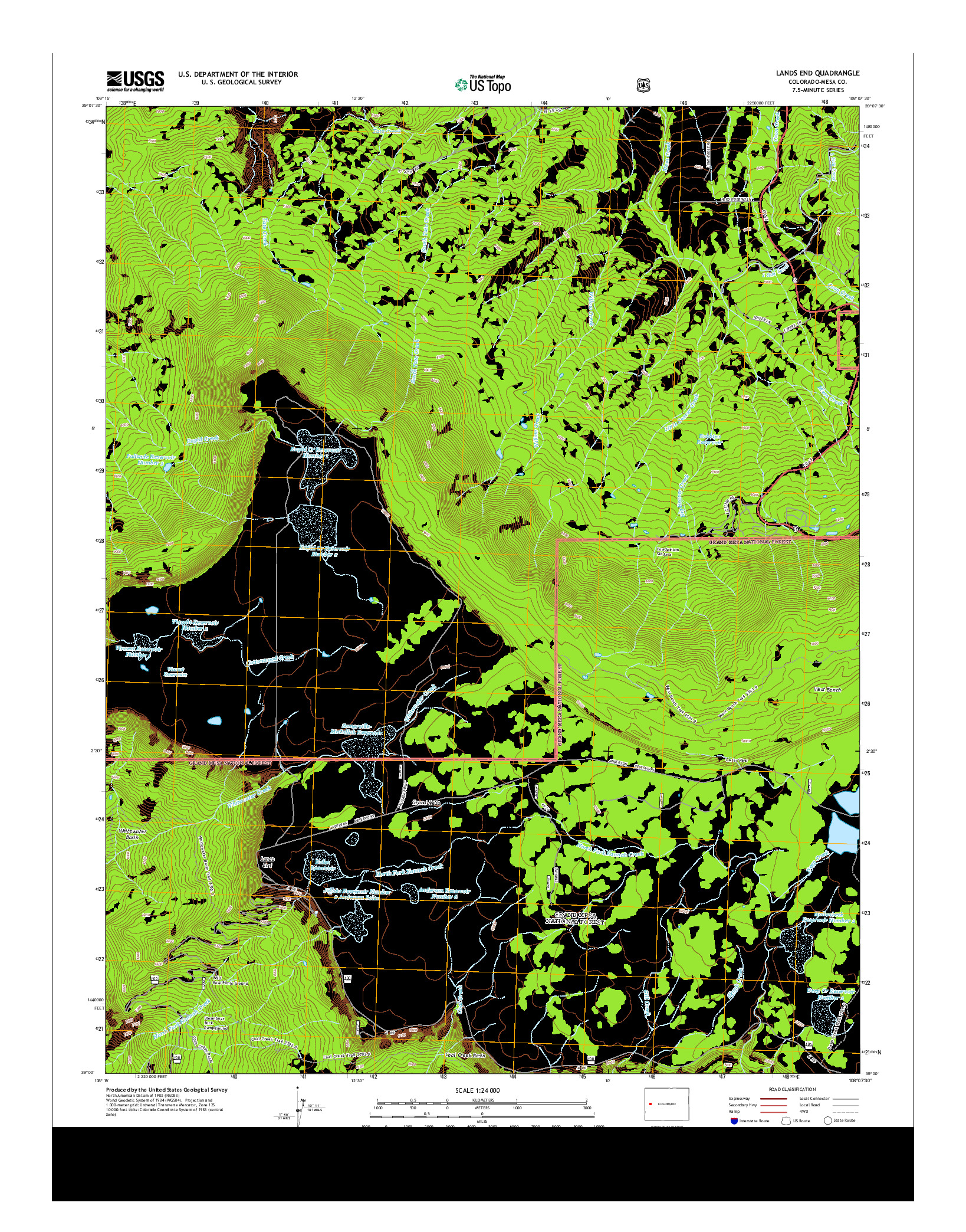 USGS US TOPO 7.5-MINUTE MAP FOR LANDS END, CO 2013