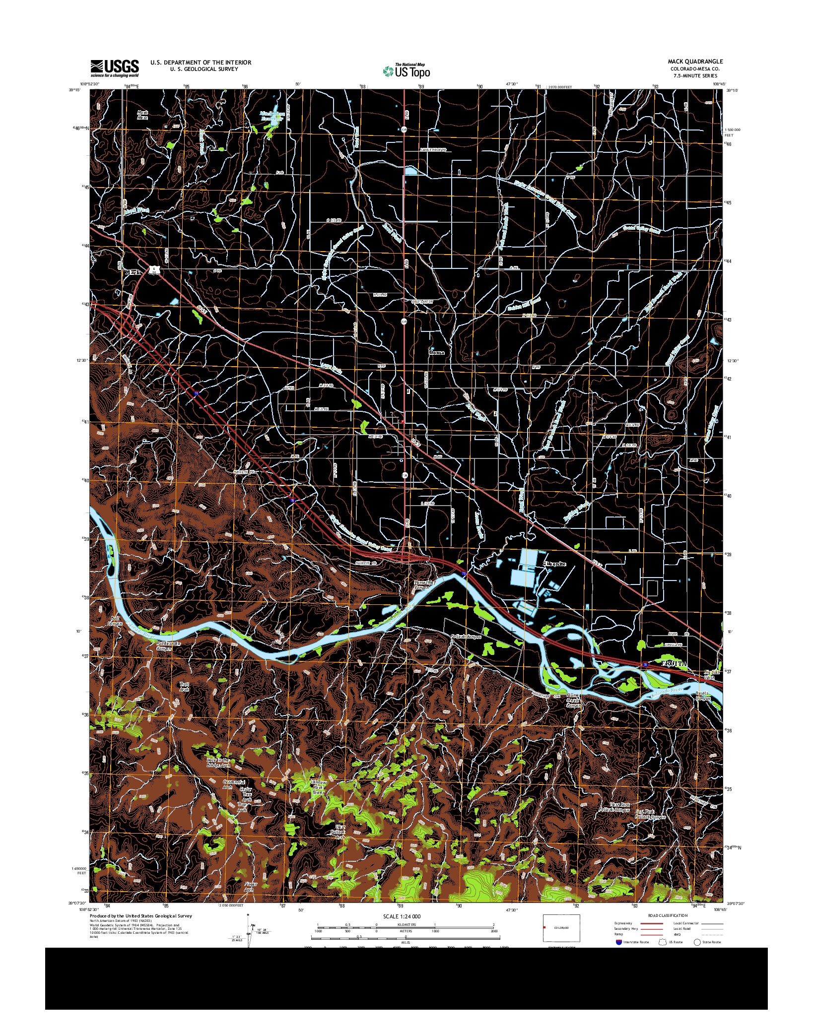 USGS US TOPO 7.5-MINUTE MAP FOR MACK, CO 2013