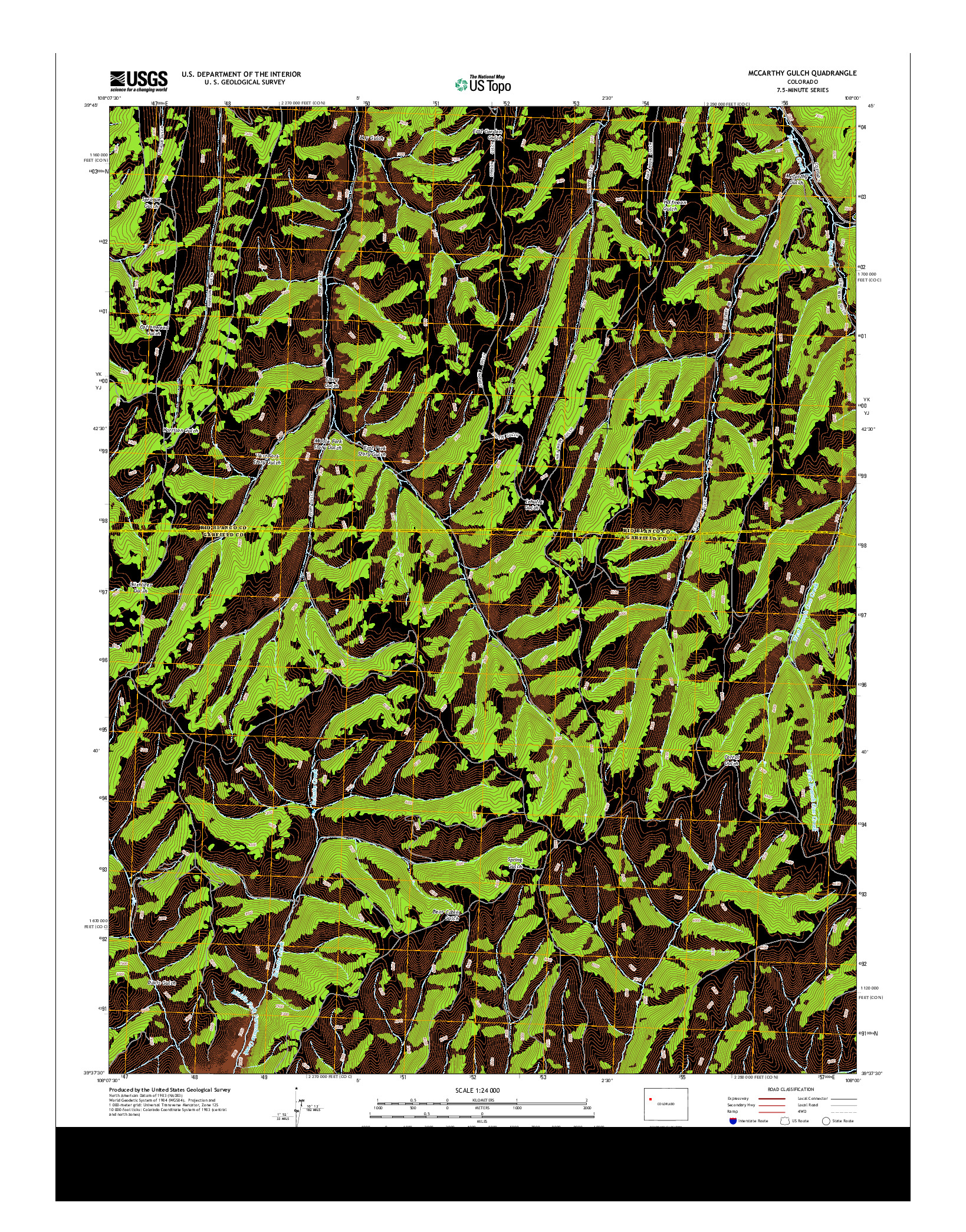 USGS US TOPO 7.5-MINUTE MAP FOR MCCARTHY GULCH, CO 2013