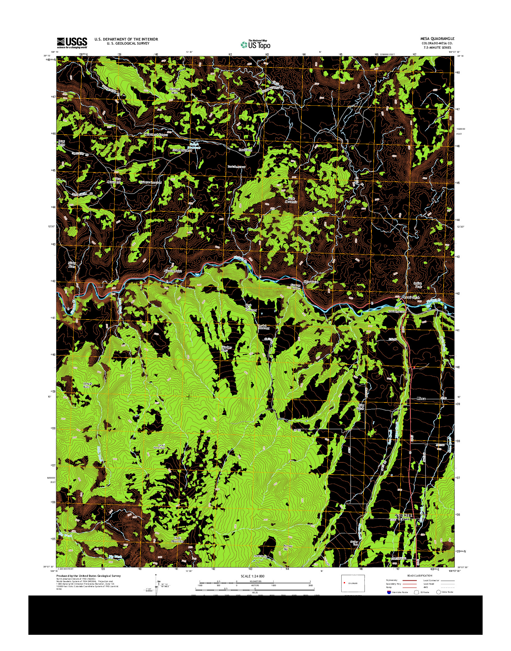 USGS US TOPO 7.5-MINUTE MAP FOR MESA, CO 2013