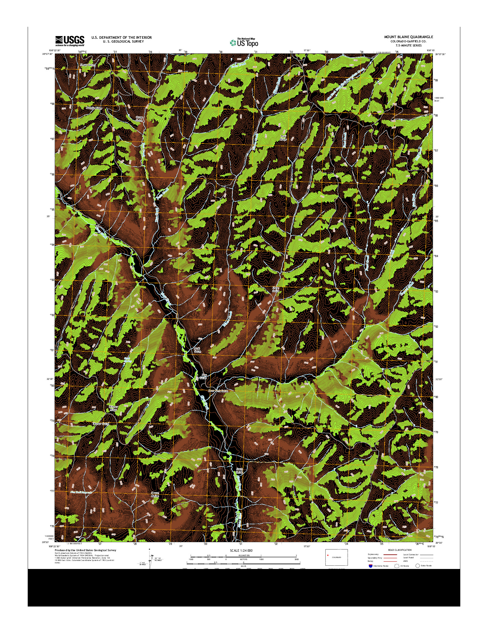 USGS US TOPO 7.5-MINUTE MAP FOR MOUNT BLAINE, CO 2013