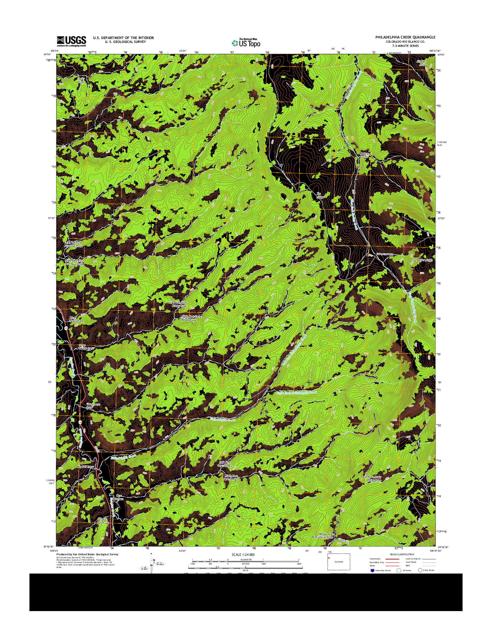 USGS US TOPO 7.5-MINUTE MAP FOR PHILADELPHIA CREEK, CO 2013