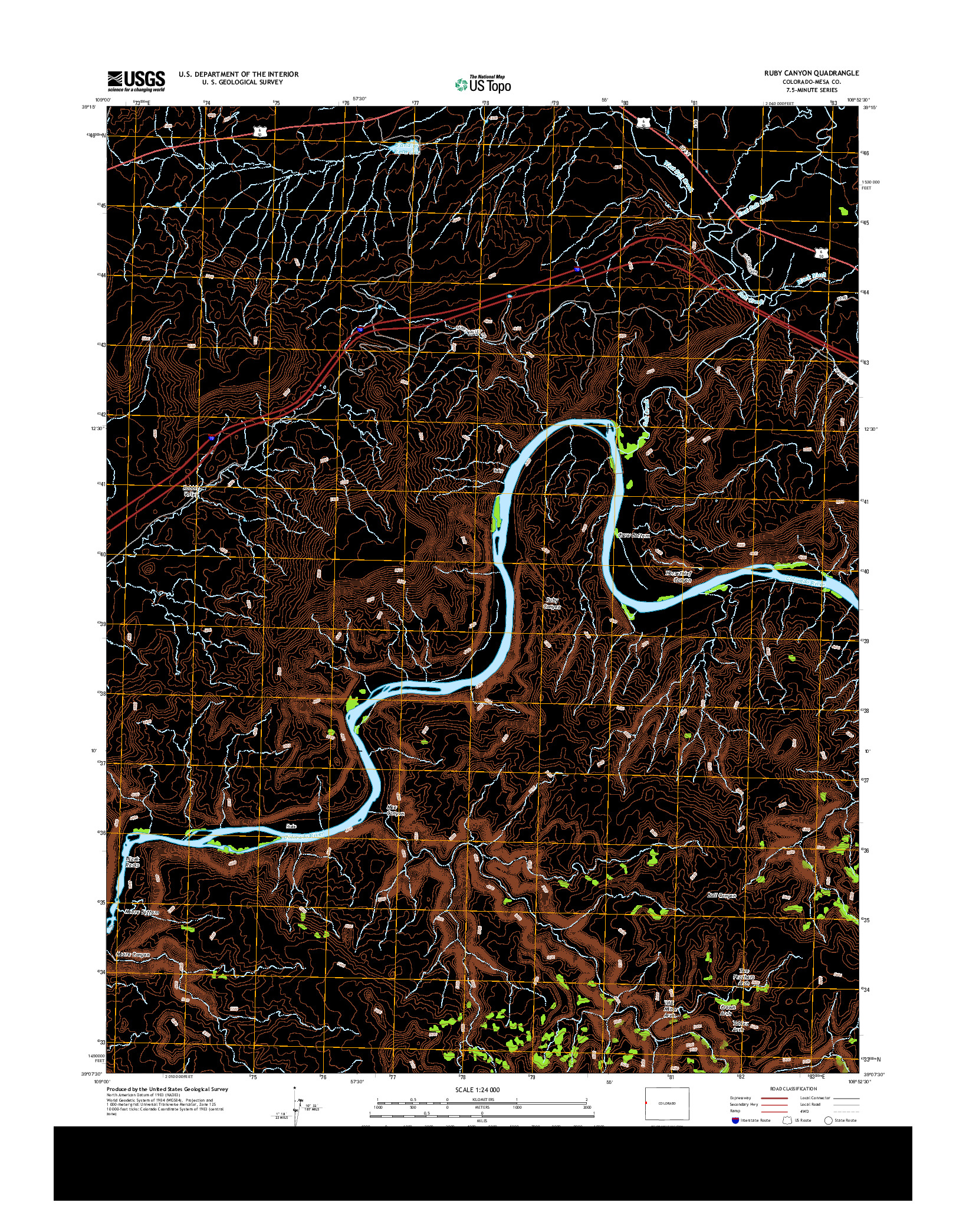 USGS US TOPO 7.5-MINUTE MAP FOR RUBY CANYON, CO 2013