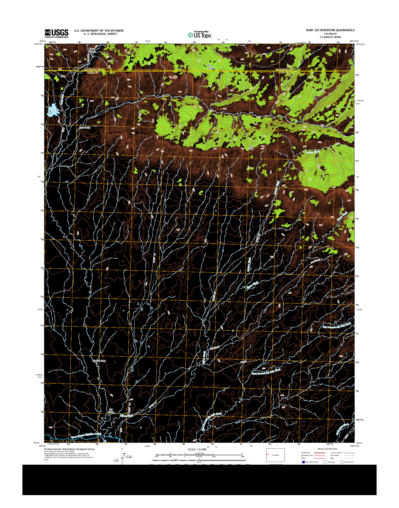 USGS US TOPO 7.5-MINUTE MAP FOR RUBY LEE RESERVOIR, CO 2013