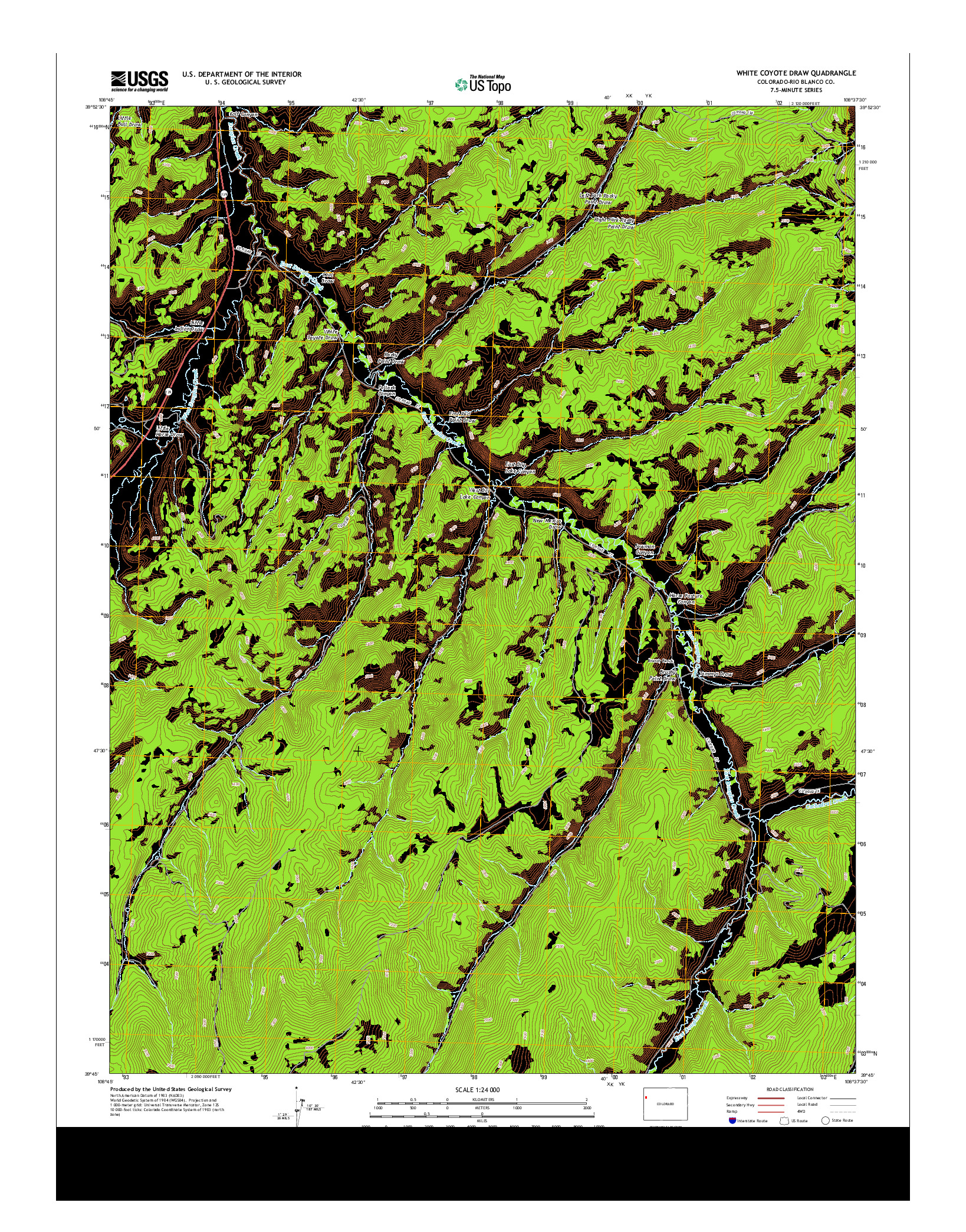 USGS US TOPO 7.5-MINUTE MAP FOR WHITE COYOTE DRAW, CO 2013