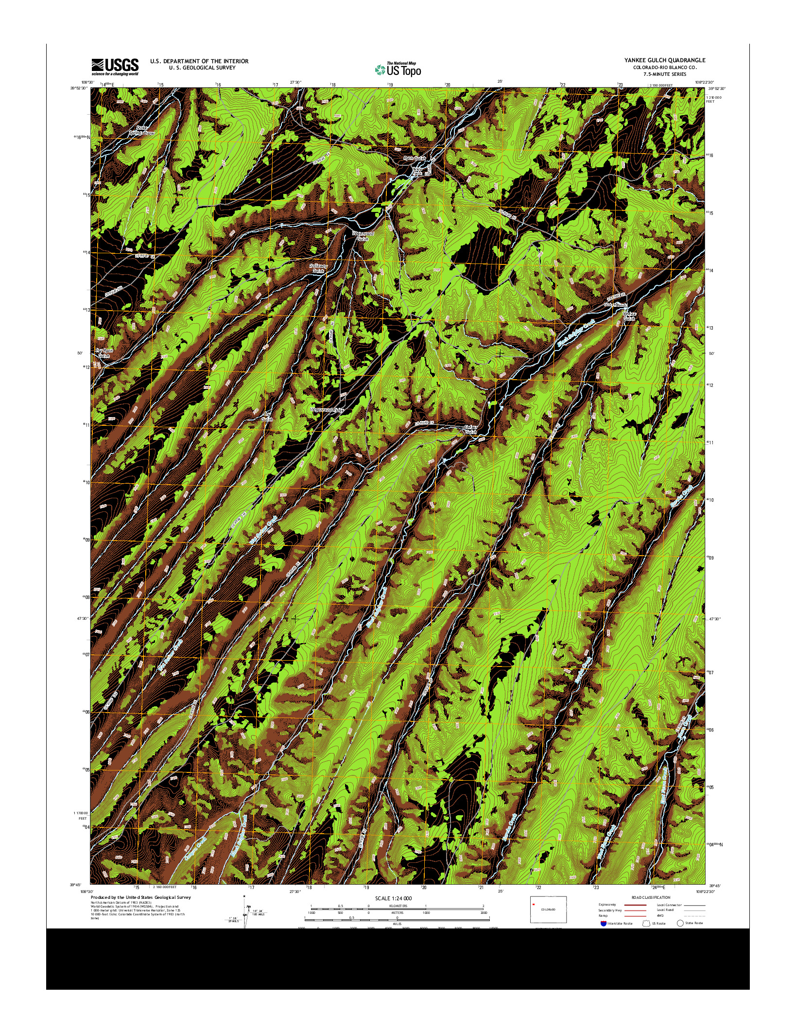 USGS US TOPO 7.5-MINUTE MAP FOR YANKEE GULCH, CO 2013