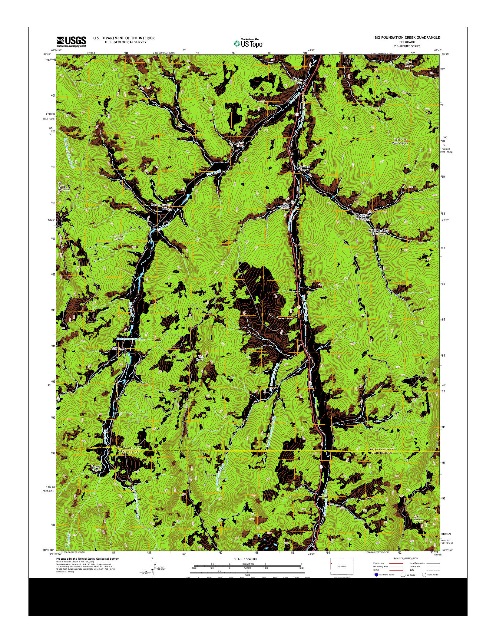 USGS US TOPO 7.5-MINUTE MAP FOR BIG FOUNDATION CREEK, CO 2013