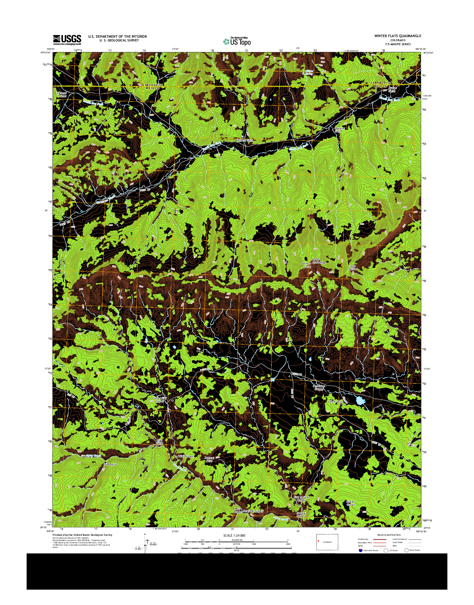 USGS US TOPO 7.5-MINUTE MAP FOR WINTER FLATS, CO 2013