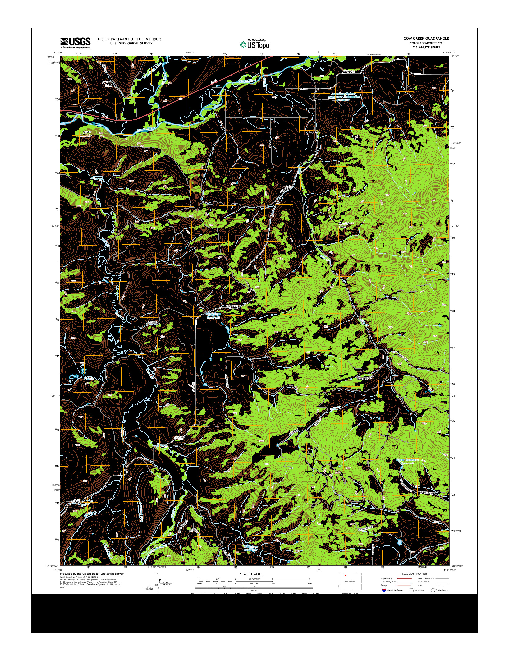 USGS US TOPO 7.5-MINUTE MAP FOR COW CREEK, CO 2013