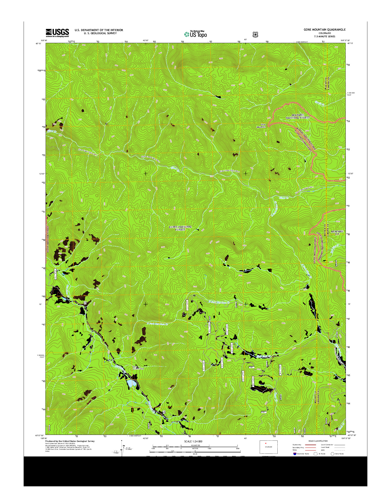 USGS US TOPO 7.5-MINUTE MAP FOR GORE MOUNTAIN, CO 2013