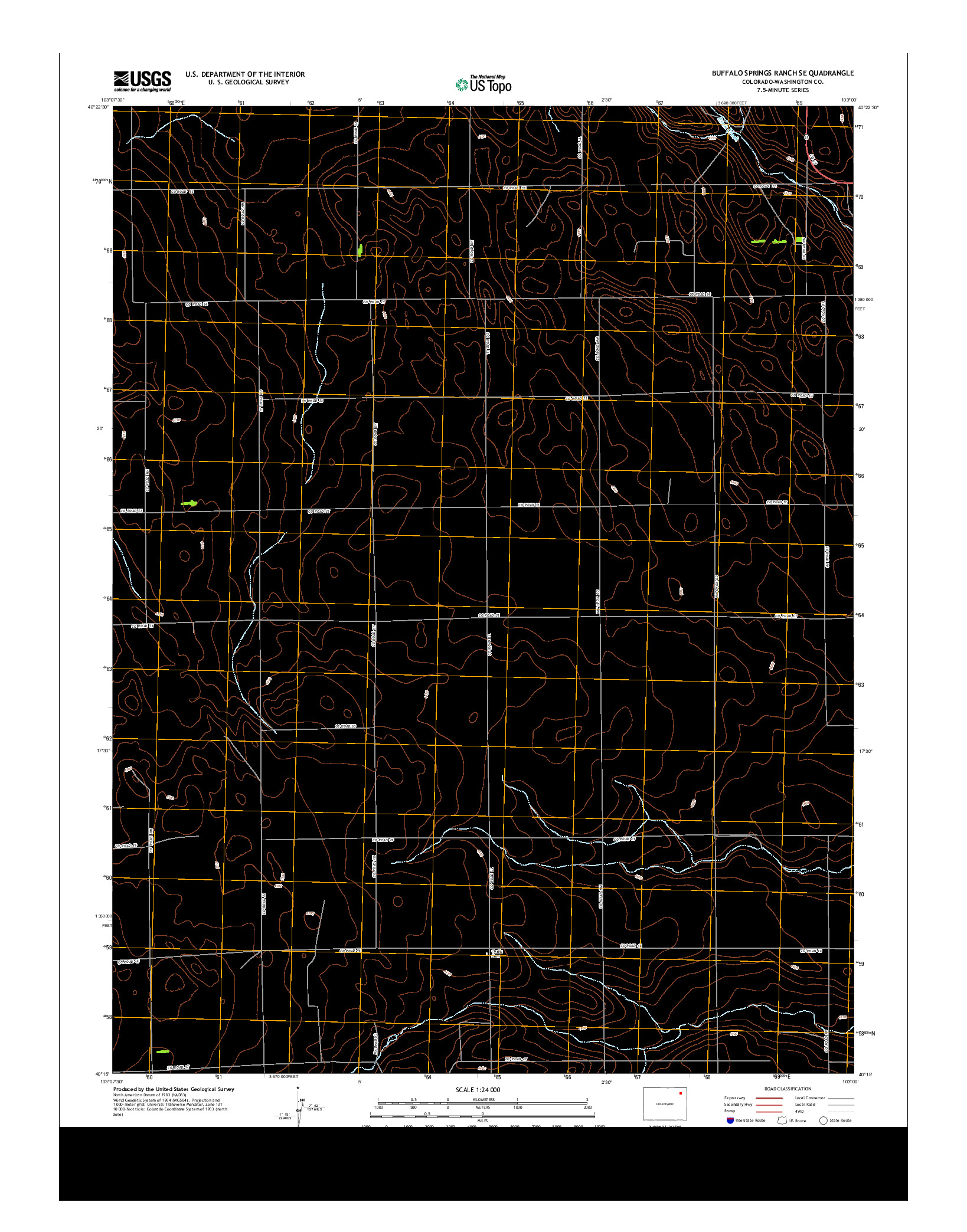 USGS US TOPO 7.5-MINUTE MAP FOR BUFFALO SPRINGS RANCH SE, CO 2013