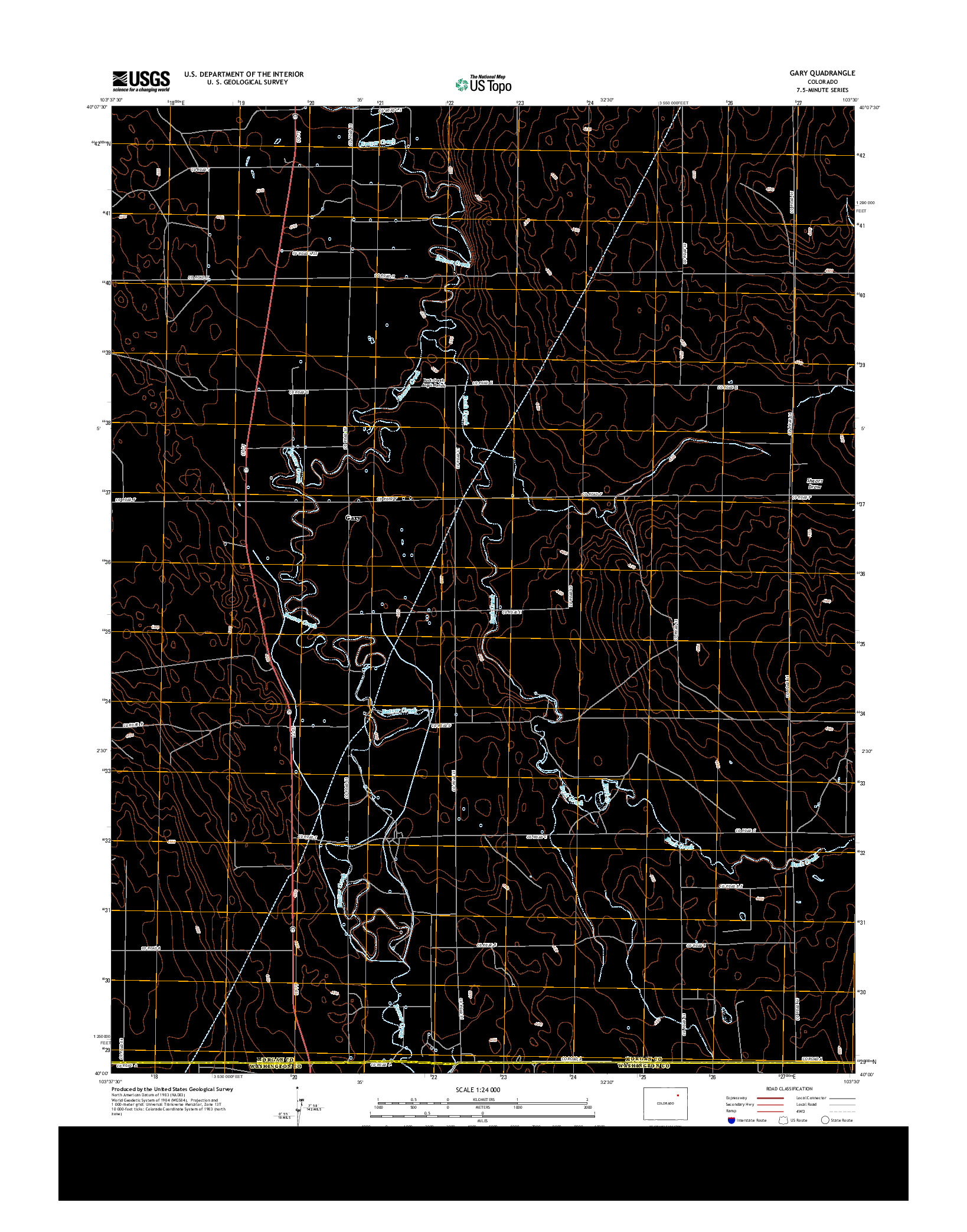 USGS US TOPO 7.5-MINUTE MAP FOR GARY, CO 2013