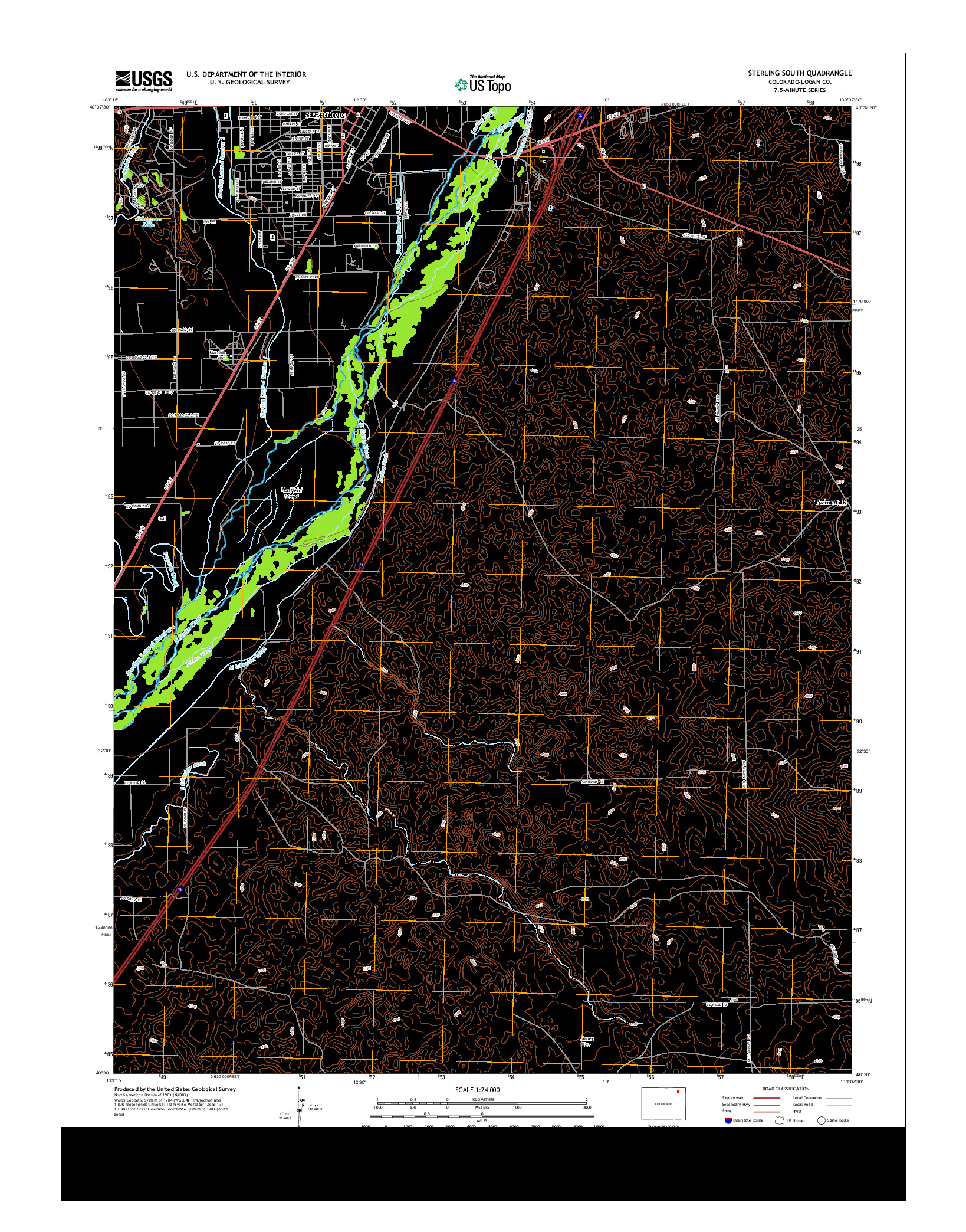 USGS US TOPO 7.5-MINUTE MAP FOR STERLING SOUTH, CO 2013
