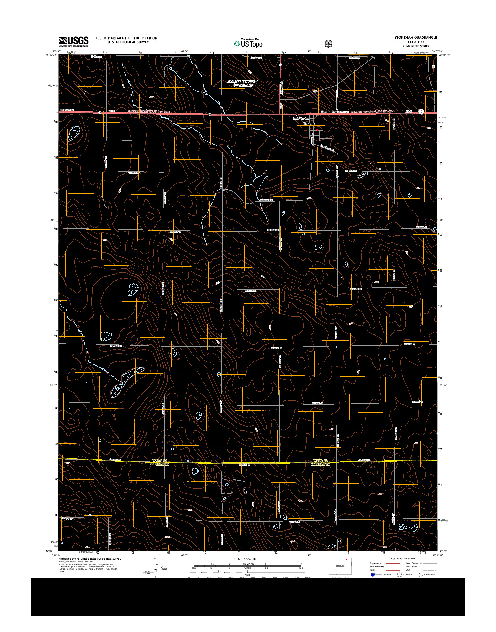 USGS US TOPO 7.5-MINUTE MAP FOR STONEHAM, CO 2013