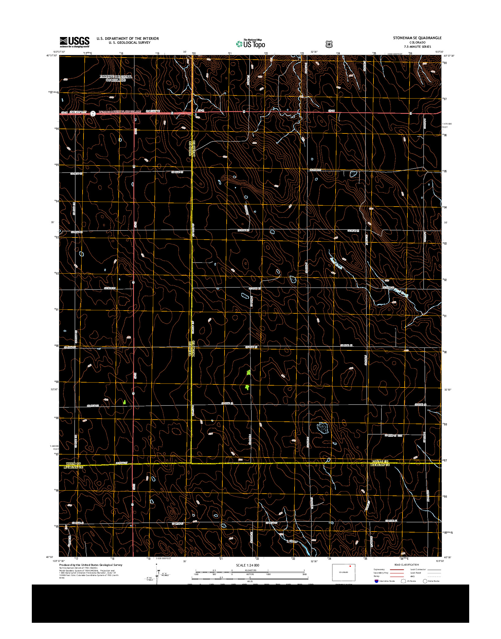 USGS US TOPO 7.5-MINUTE MAP FOR STONEHAM SE, CO 2013