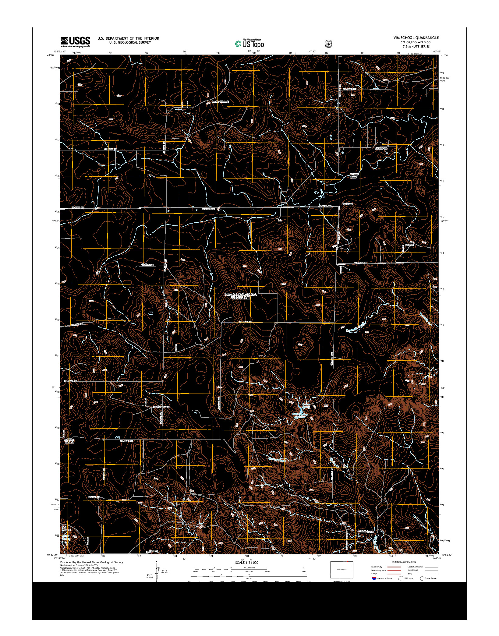 USGS US TOPO 7.5-MINUTE MAP FOR VIM SCHOOL, CO 2013