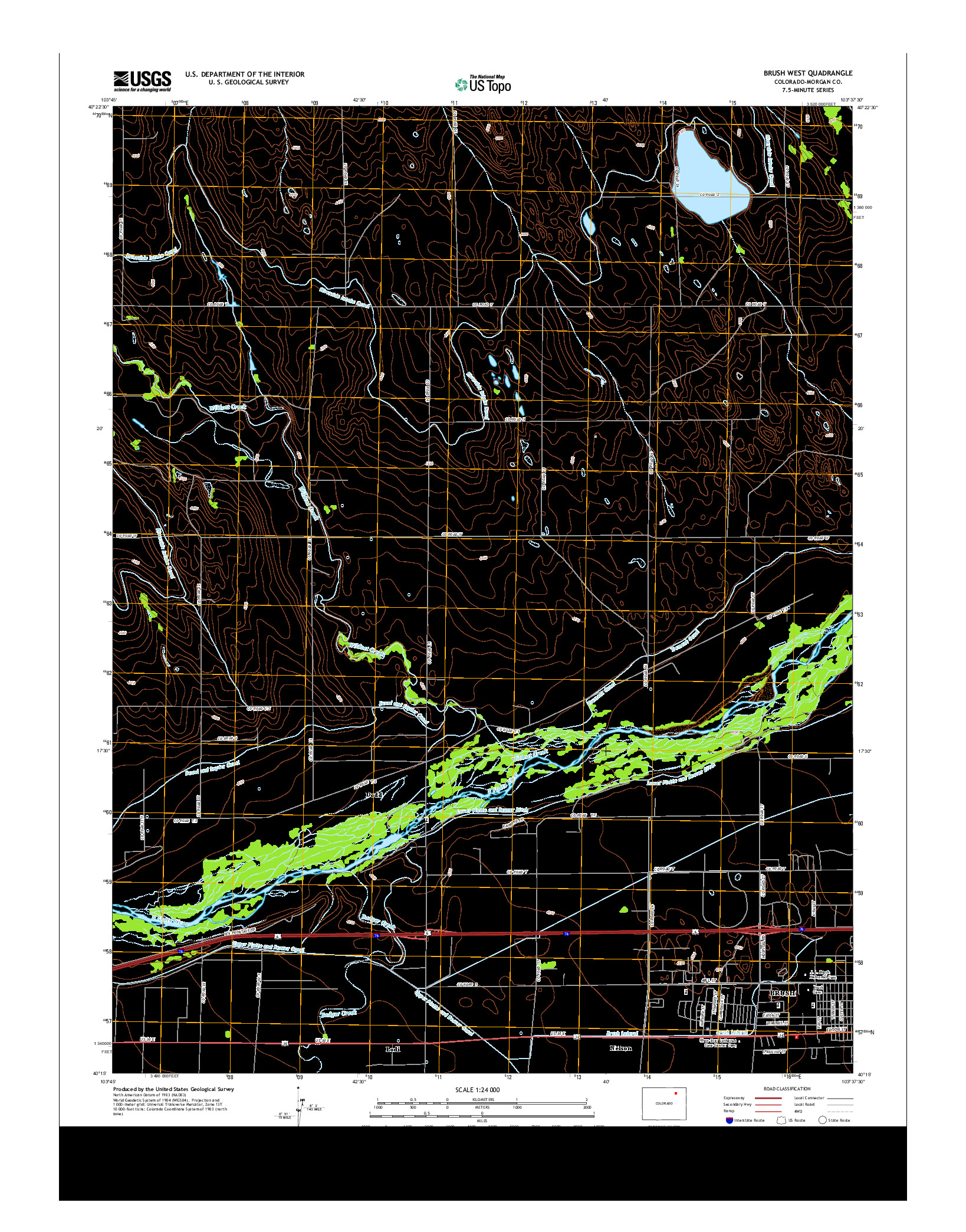 USGS US TOPO 7.5-MINUTE MAP FOR BRUSH WEST, CO 2013