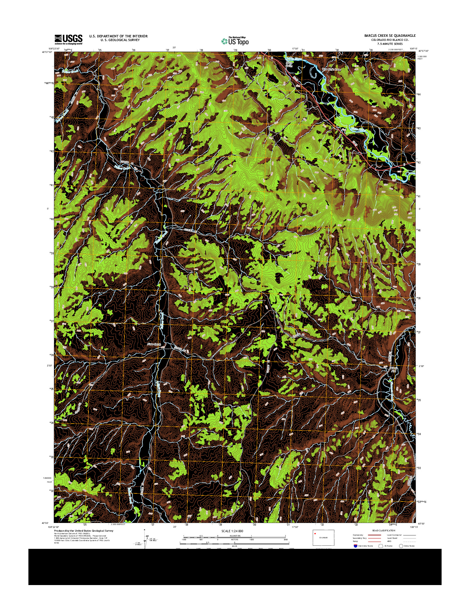 USGS US TOPO 7.5-MINUTE MAP FOR BARCUS CREEK SE, CO 2013