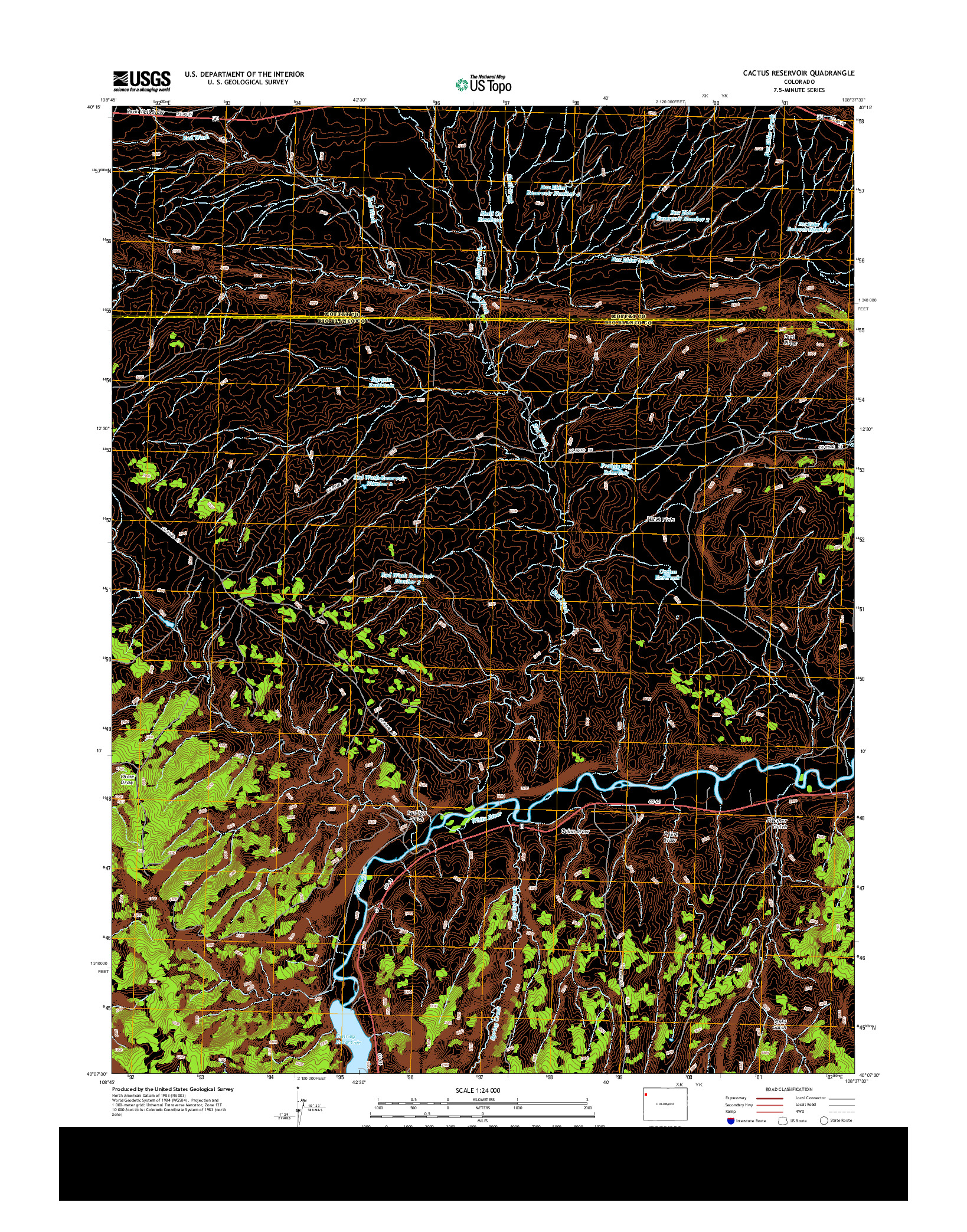 USGS US TOPO 7.5-MINUTE MAP FOR CACTUS RESERVOIR, CO 2013