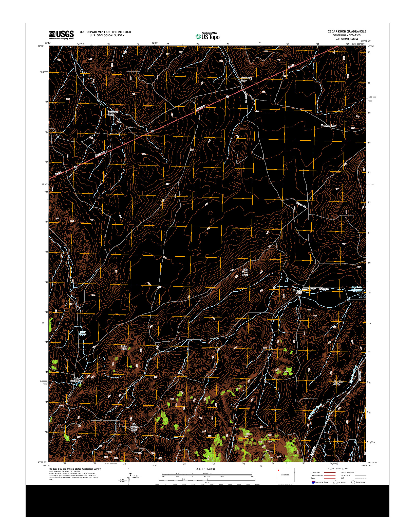 USGS US TOPO 7.5-MINUTE MAP FOR CEDAR KNOB, CO 2013