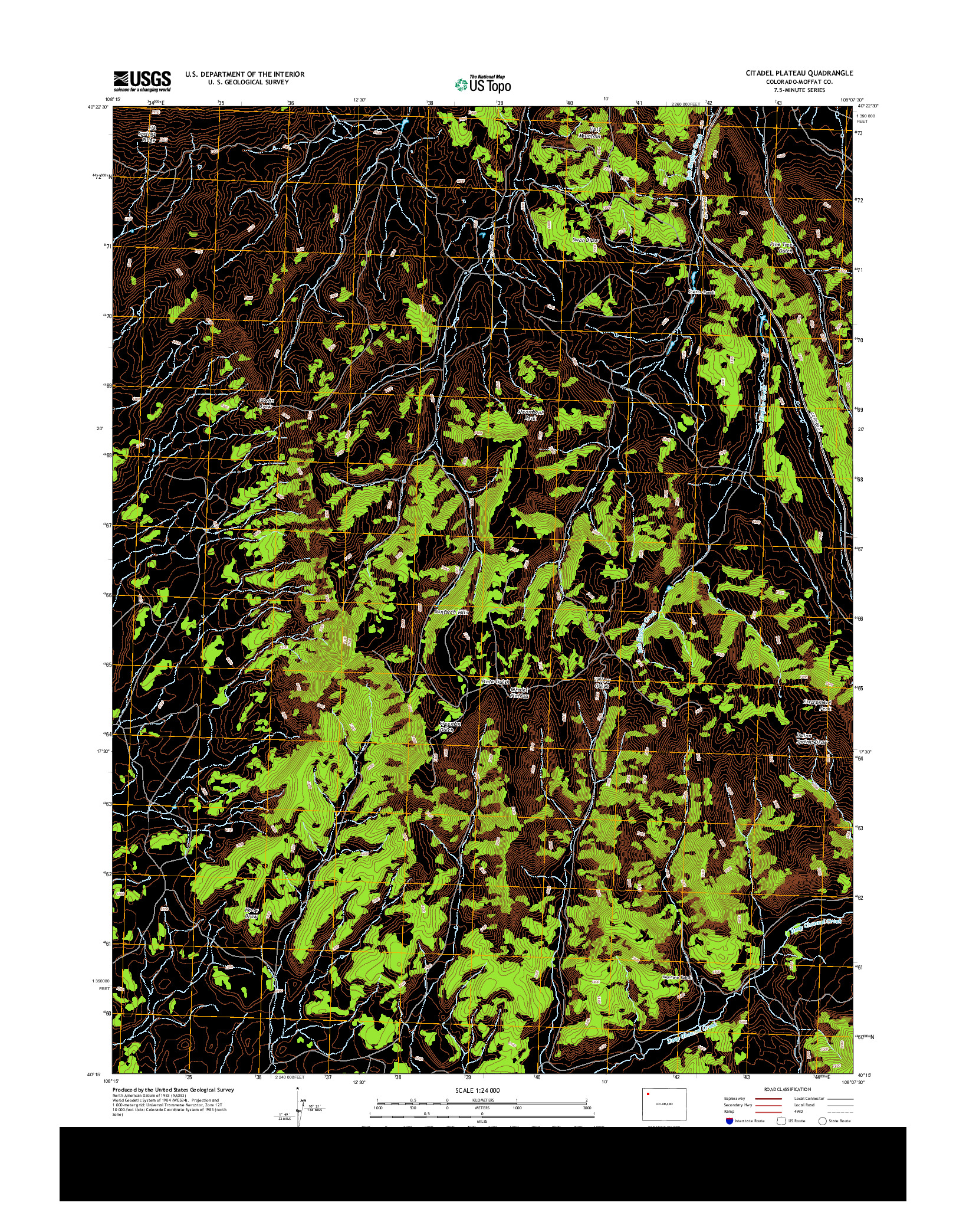 USGS US TOPO 7.5-MINUTE MAP FOR CITADEL PLATEAU, CO 2013