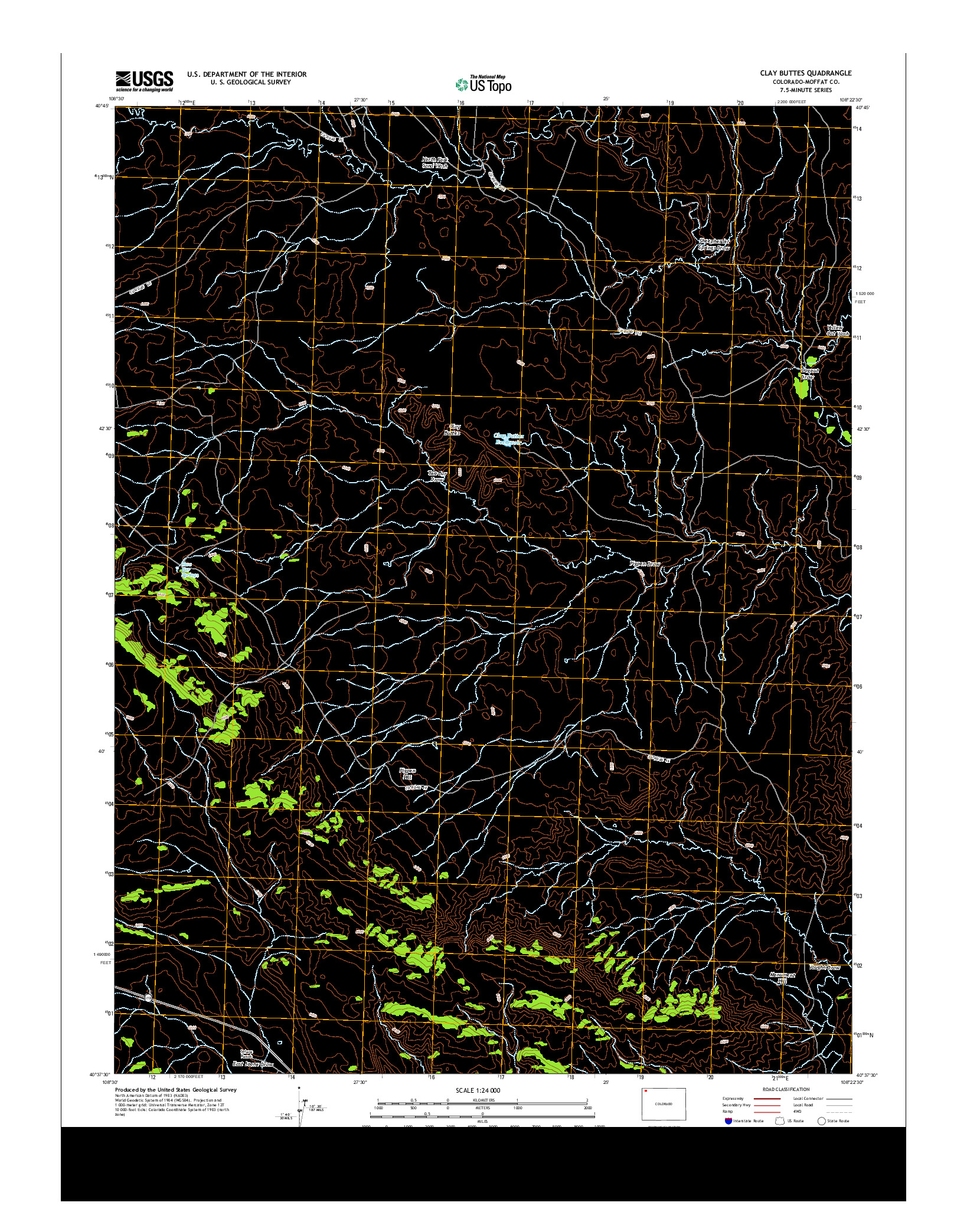 USGS US TOPO 7.5-MINUTE MAP FOR CLAY BUTTES, CO 2013