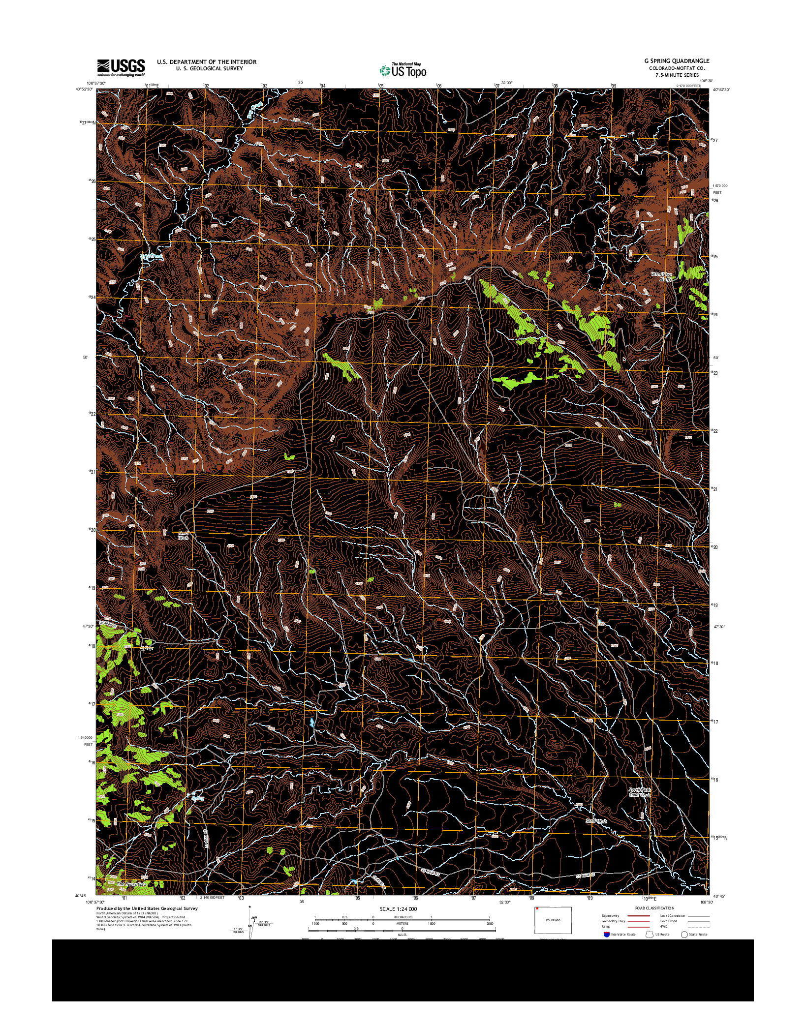 USGS US TOPO 7.5-MINUTE MAP FOR G SPRING, CO 2013