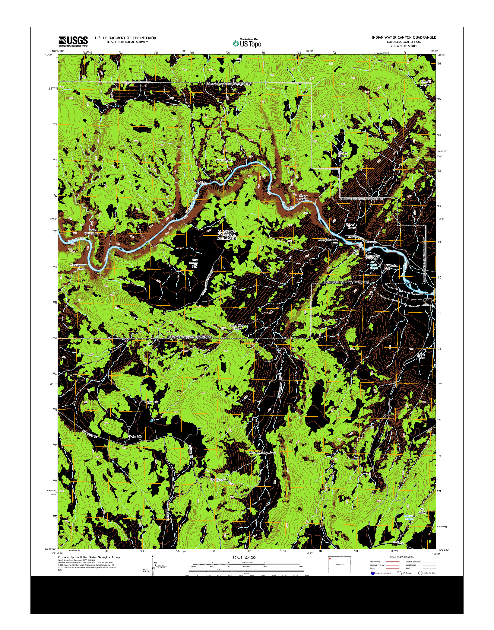 USGS US TOPO 7.5-MINUTE MAP FOR INDIAN WATER CANYON, CO 2013