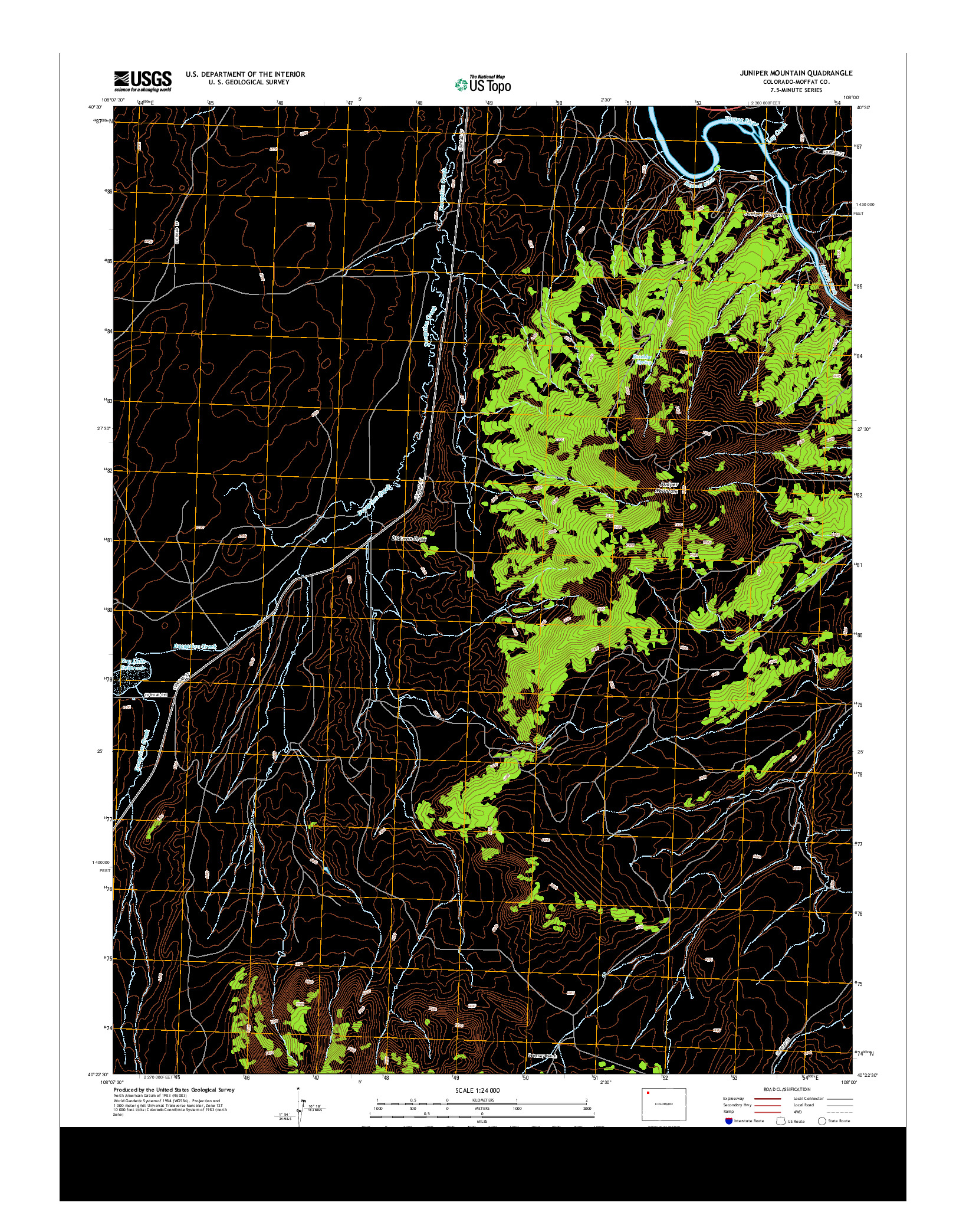 USGS US TOPO 7.5-MINUTE MAP FOR JUNIPER MOUNTAIN, CO 2013