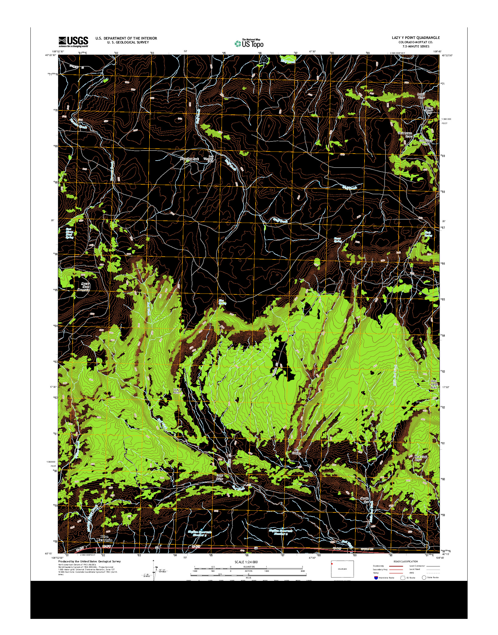 USGS US TOPO 7.5-MINUTE MAP FOR LAZY Y POINT, CO 2013