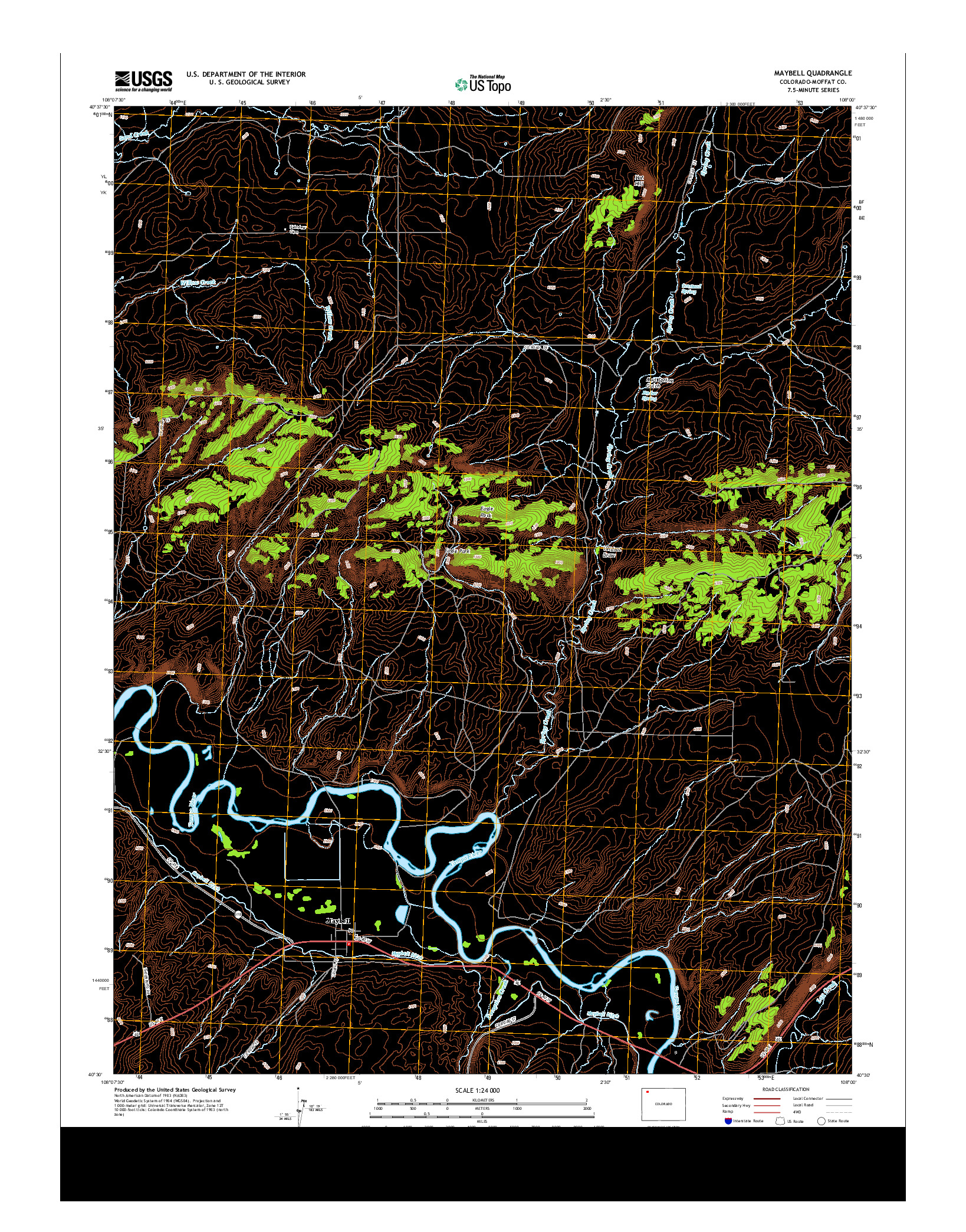 USGS US TOPO 7.5-MINUTE MAP FOR MAYBELL, CO 2013