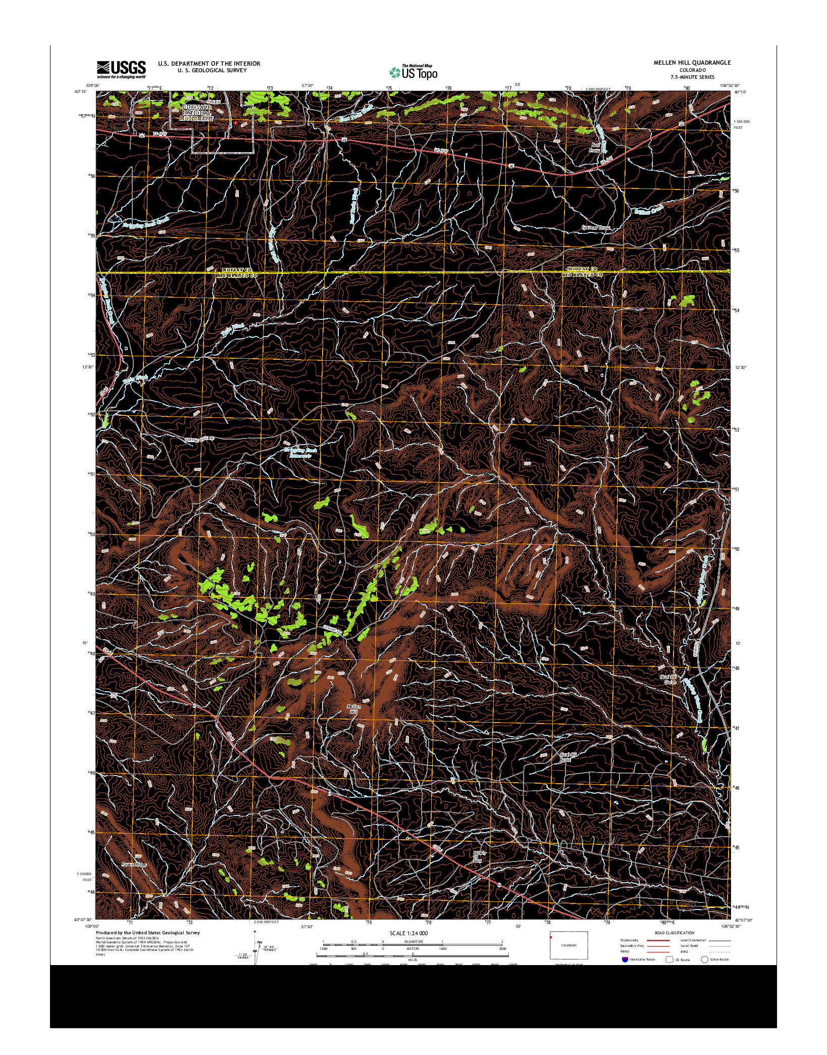 USGS US TOPO 7.5-MINUTE MAP FOR MELLEN HILL, CO 2013