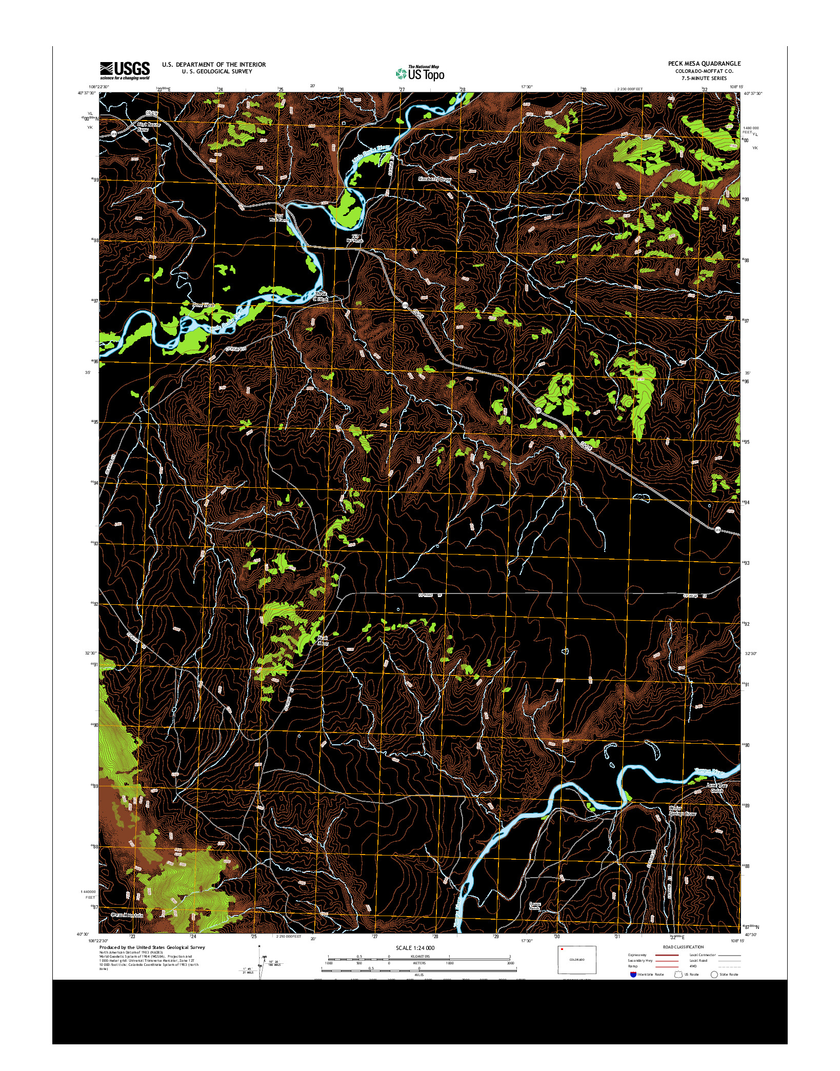 USGS US TOPO 7.5-MINUTE MAP FOR PECK MESA, CO 2013