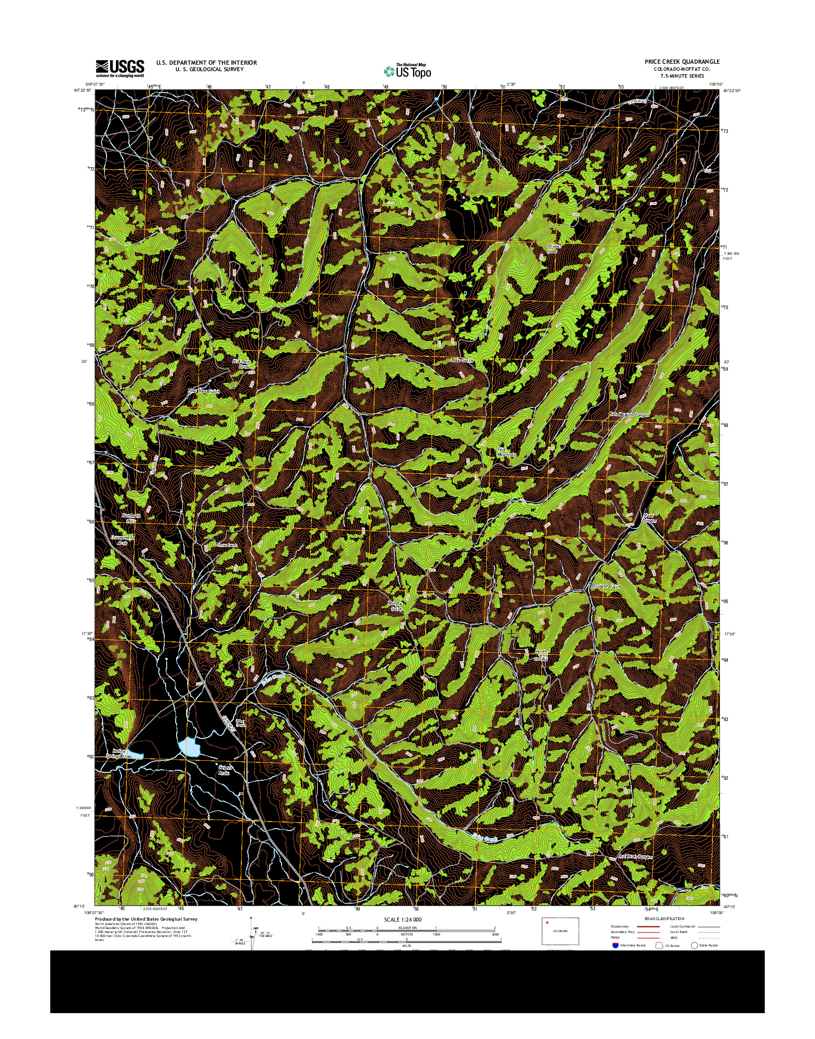 USGS US TOPO 7.5-MINUTE MAP FOR PRICE CREEK, CO 2013