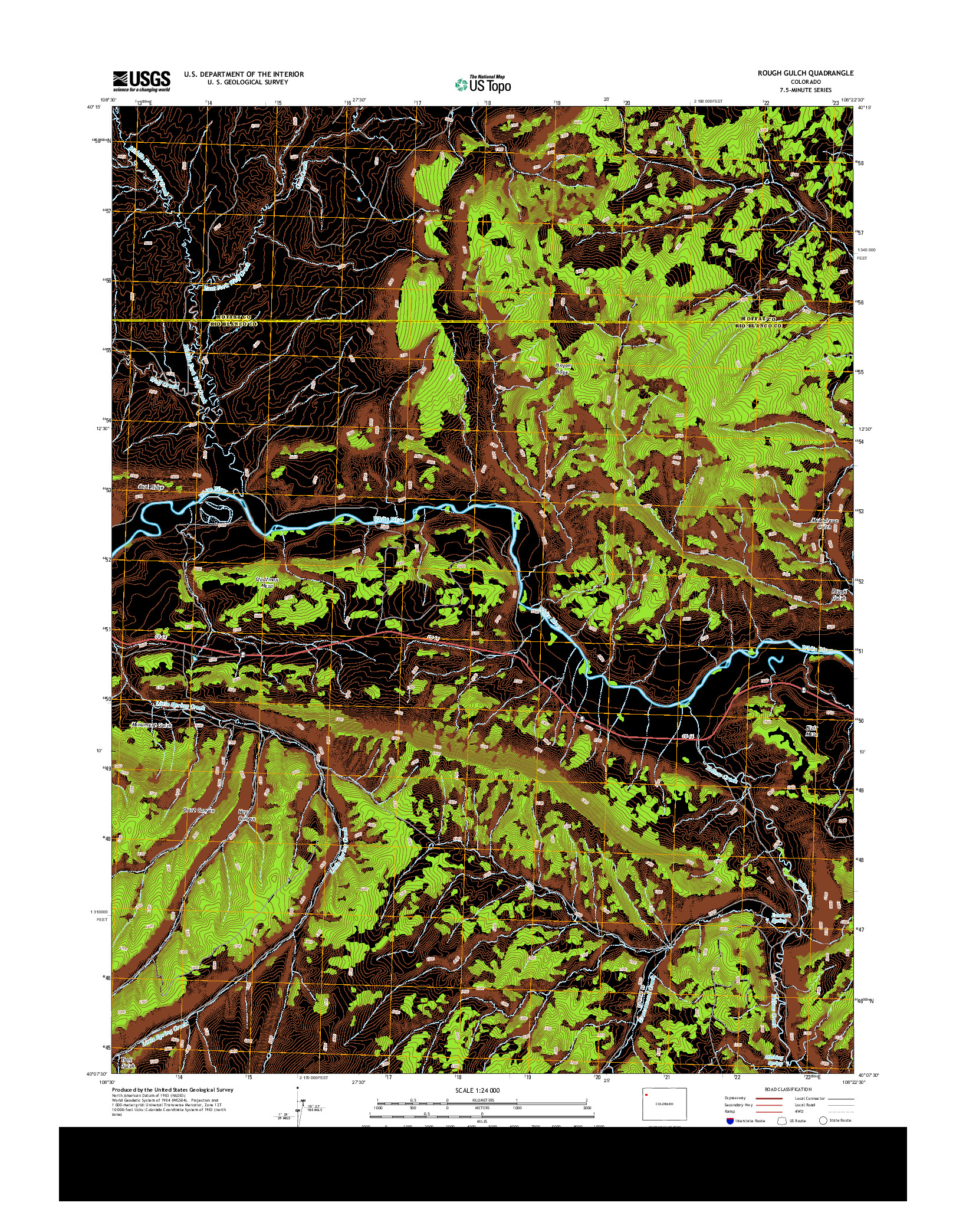 USGS US TOPO 7.5-MINUTE MAP FOR ROUGH GULCH, CO 2013