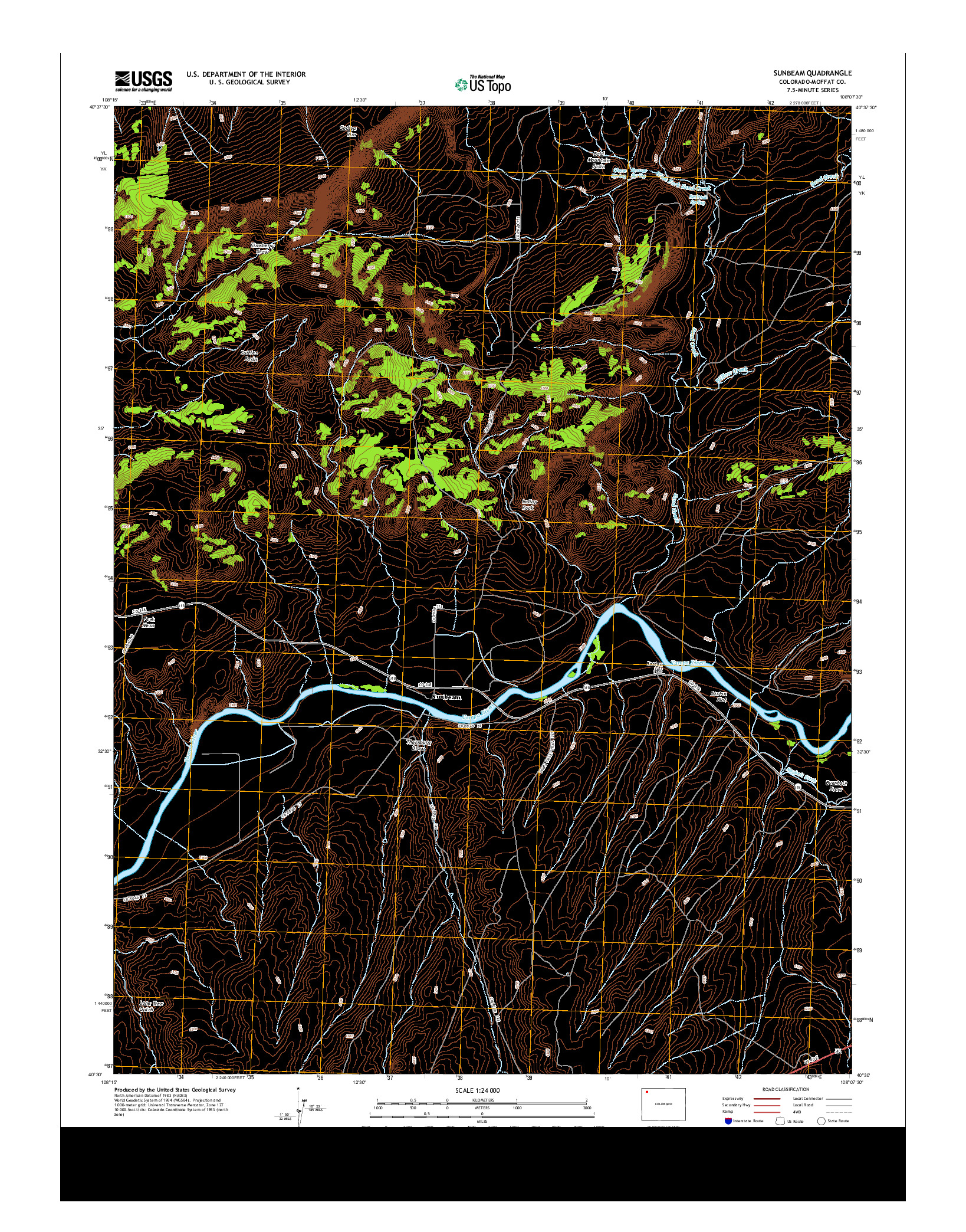 USGS US TOPO 7.5-MINUTE MAP FOR SUNBEAM, CO 2013